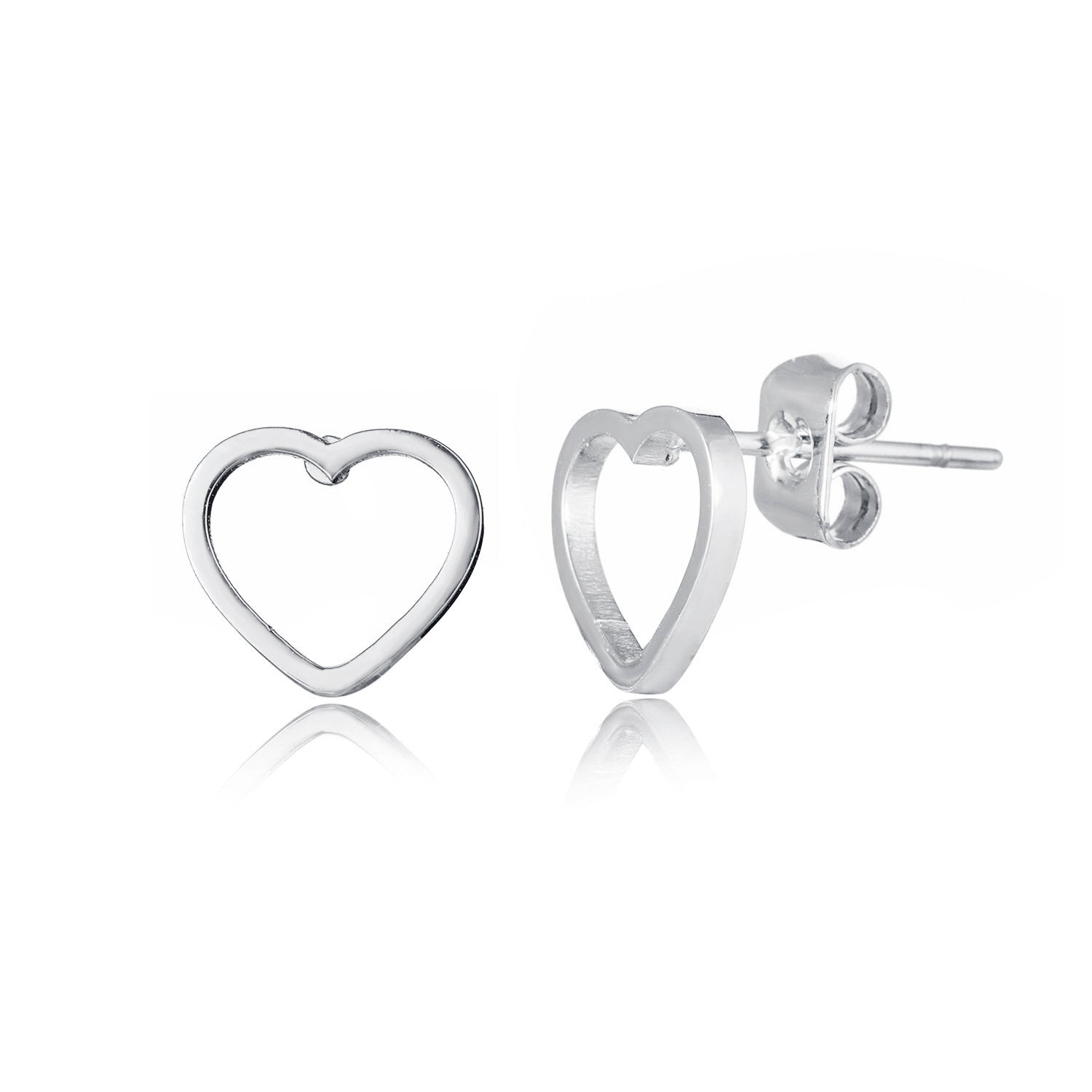 Oorstekers open hart zilver groot - Desieradenconcurrent.nl