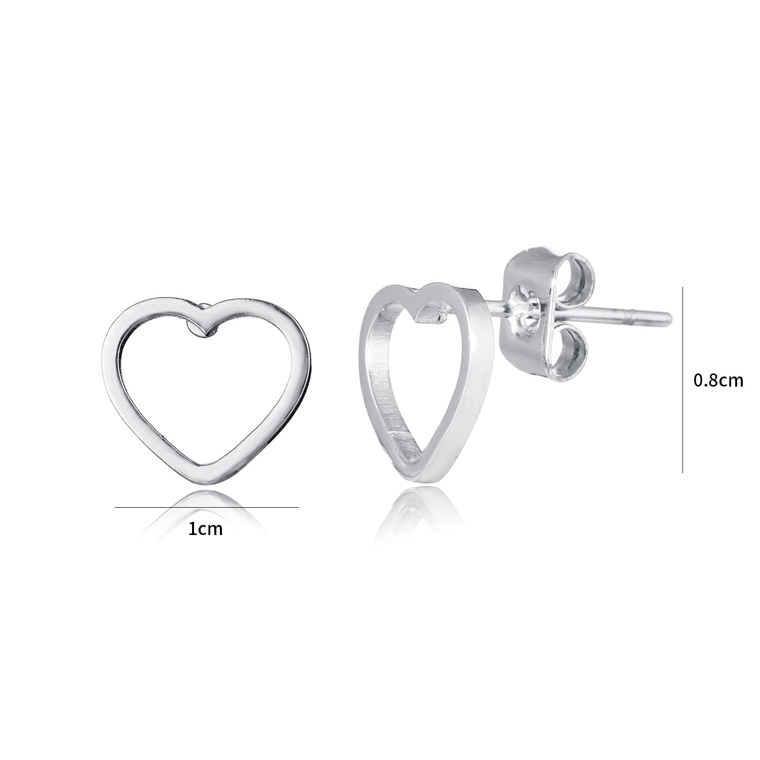 Oorstekers open hart zilver groot - Desieradenconcurrent.nl