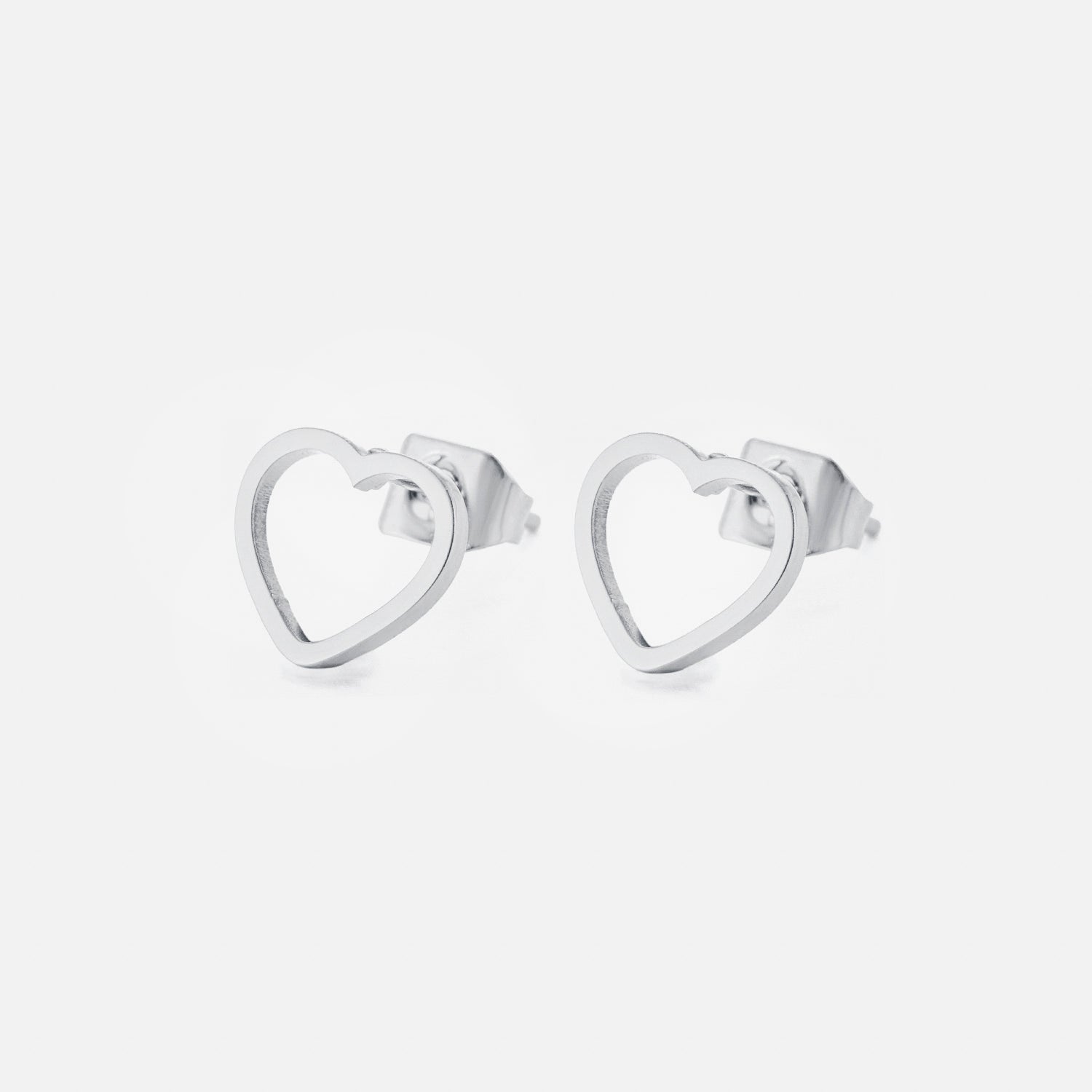 Oorstekers open hart zilver groot - Desieradenconcurrent.nl