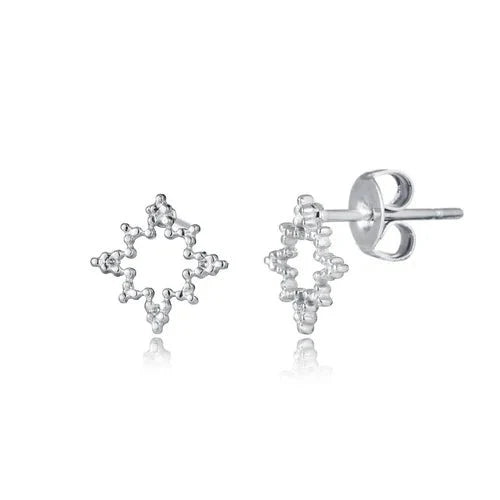 Oorstekers open star zilver - Desieradenconcurrent.nl