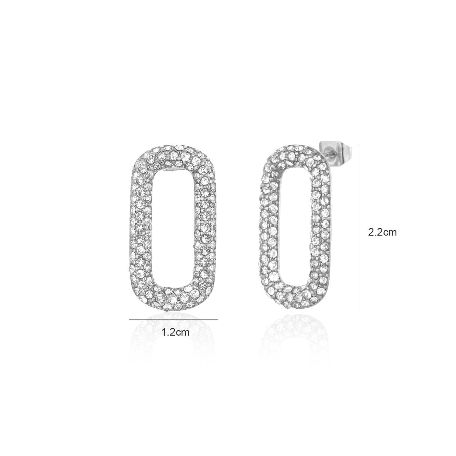Oorstekers ovaal steentjes zilver - Desieradenconcurrent.nl