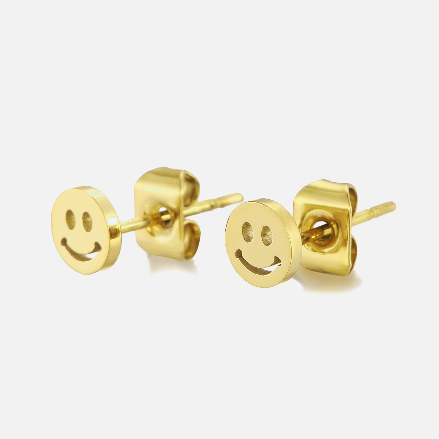 Oorstekers smiley goud - Desieradenconcurrent.nl