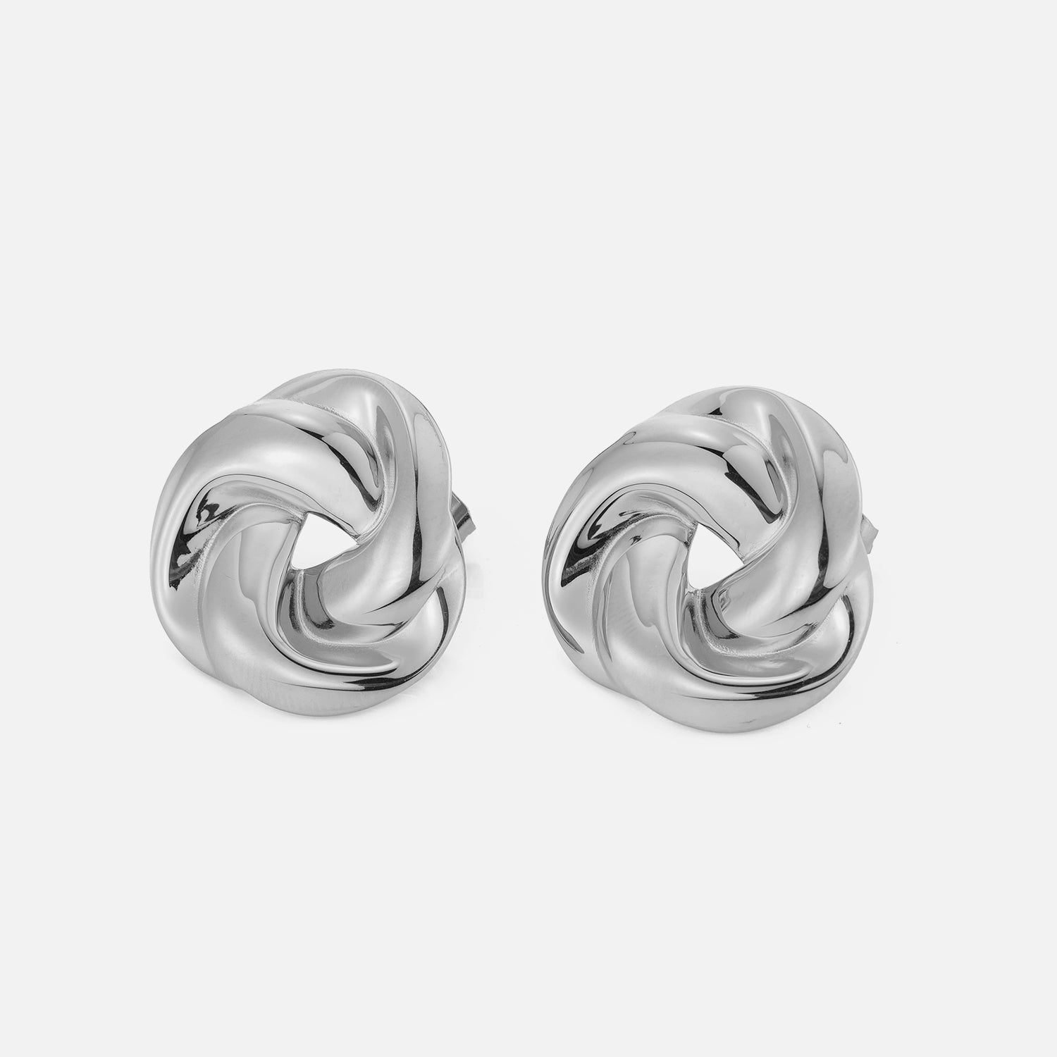 Oorstekers vlecht knoop zilver - Desieradenconcurrent.nl