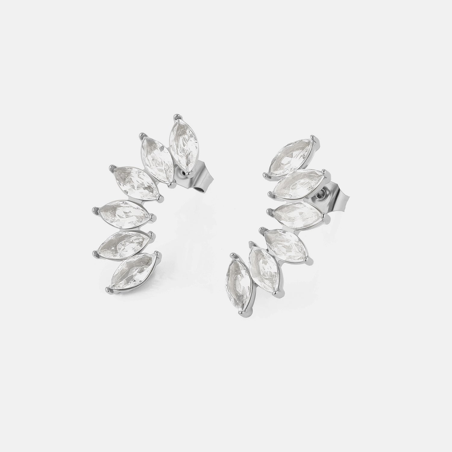 Oorstekers witte kristallen zilver - Desieradenconcurrent.nl