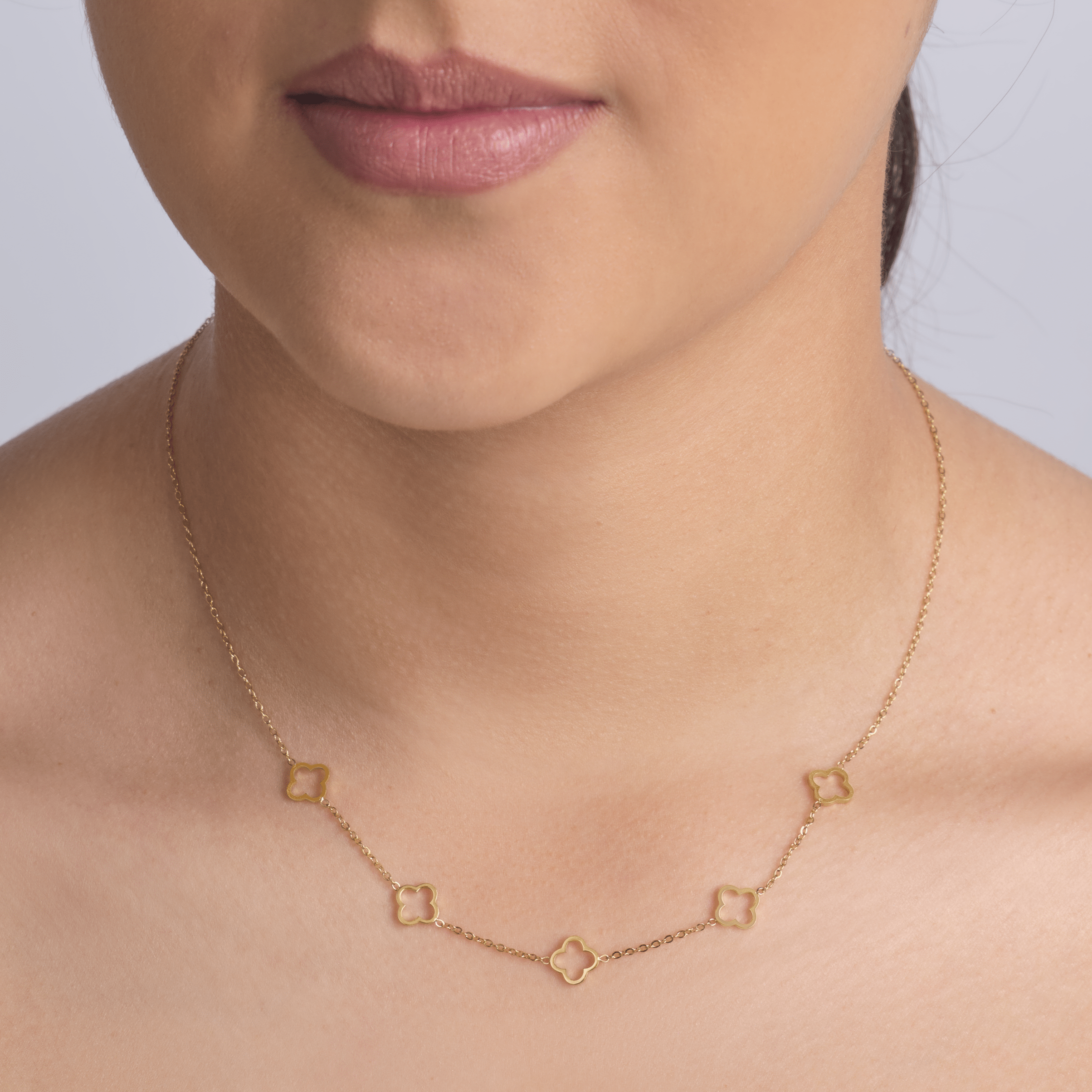Open klaver ketting goud - Desieradenconcurrent.nl