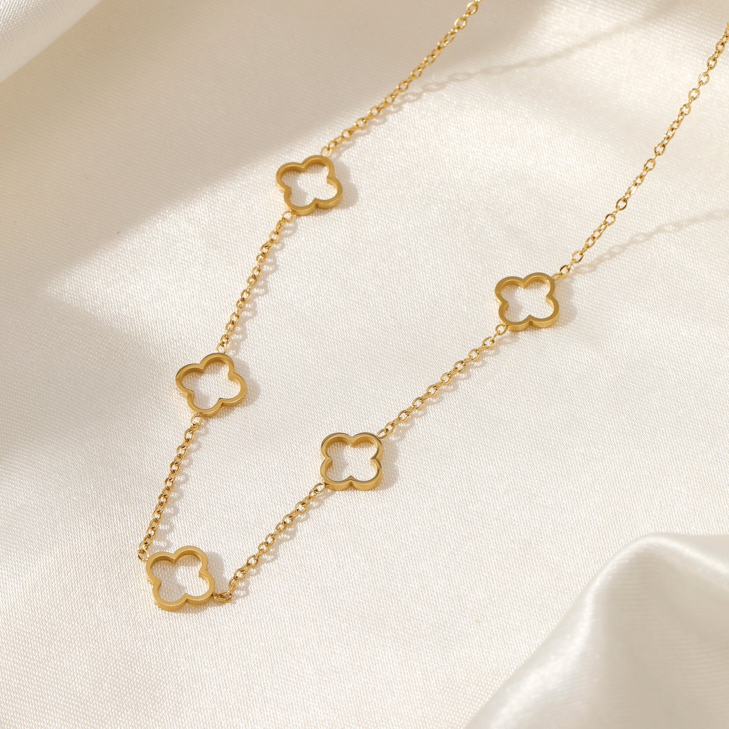 Open klaver ketting goud - Desieradenconcurrent.nl