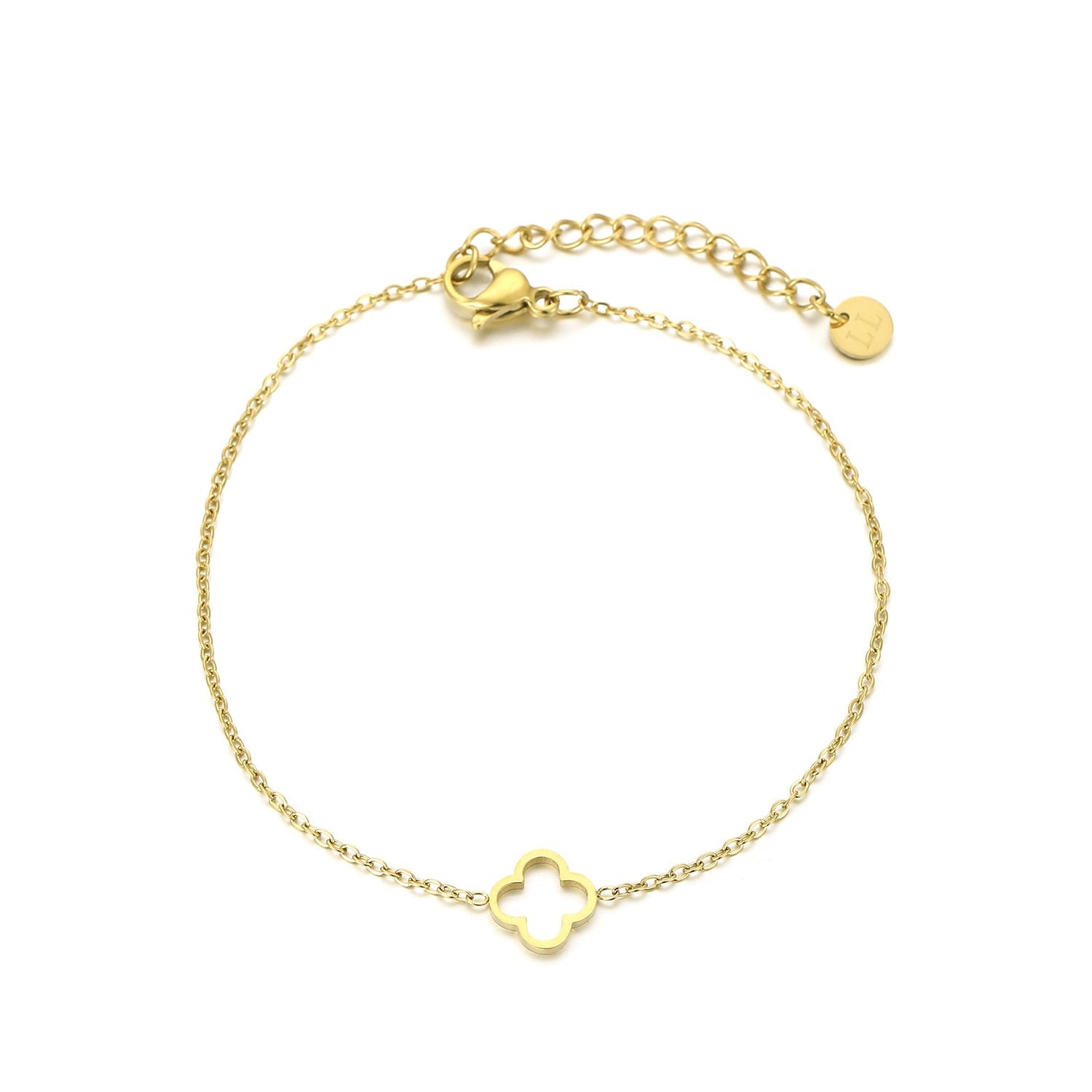 Open klavertje armband goud - Desieradenconcurrent.nl