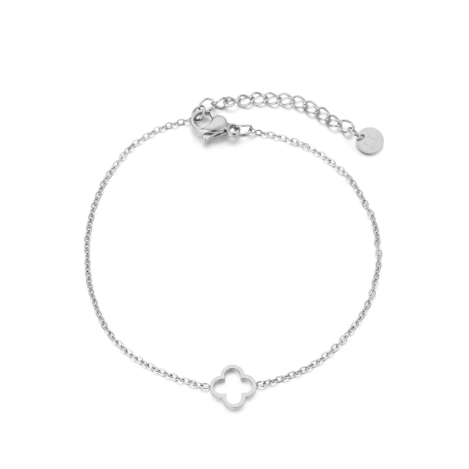 Open klavertje armband zilver - Desieradenconcurrent.nl