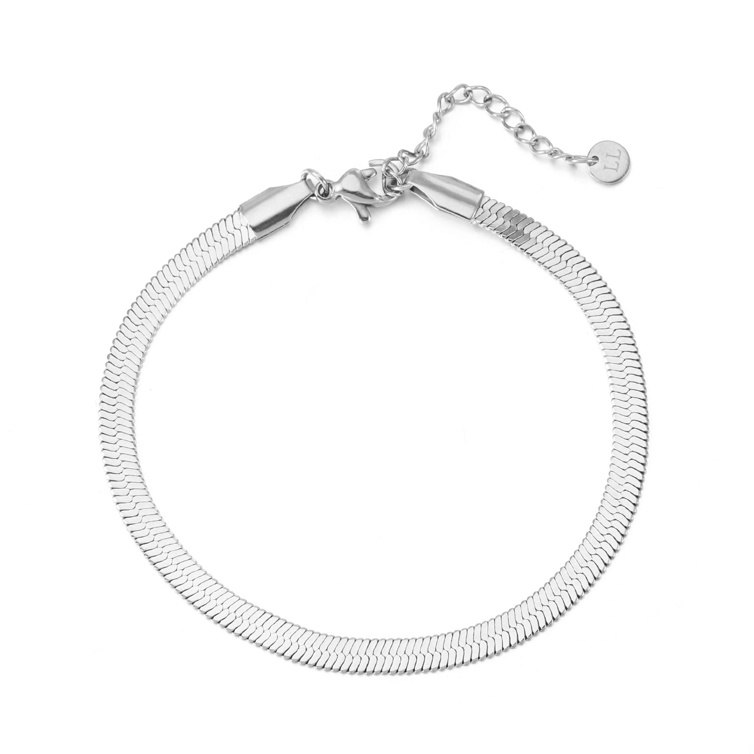Platte armband 4mm zilver - Desieradenconcurrent.nl