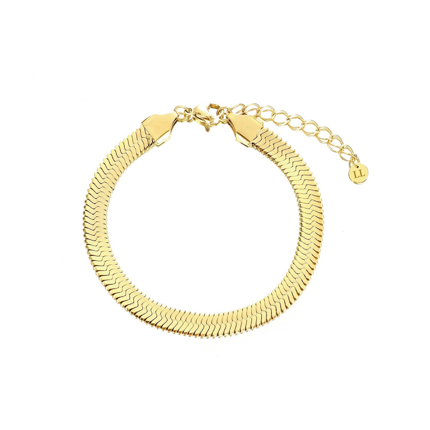 Platte armband 6mm goud - Desieradenconcurrent.nl