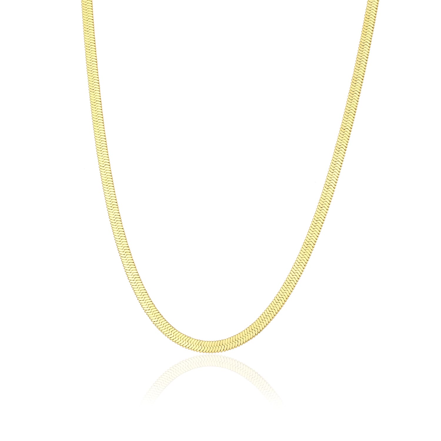 Platte ketting 4mm goud - Desieradenconcurrent.nl