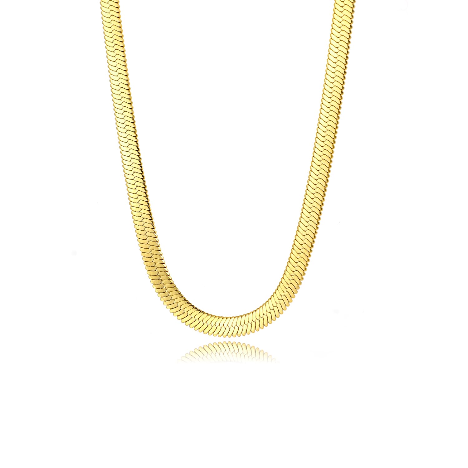 Platte ketting 6mm goud - Desieradenconcurrent.nl