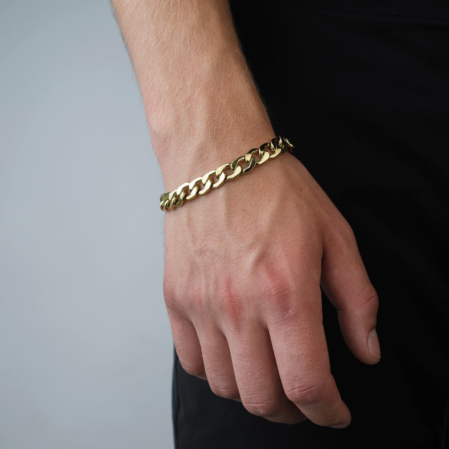 Platte schakel armband 10mm Goud - Desieradenconcurrent.nl