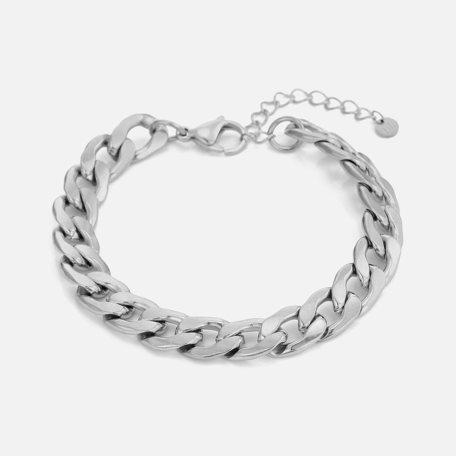 Platte schakel armband 10mm Zilver - Desieradenconcurrent.nl