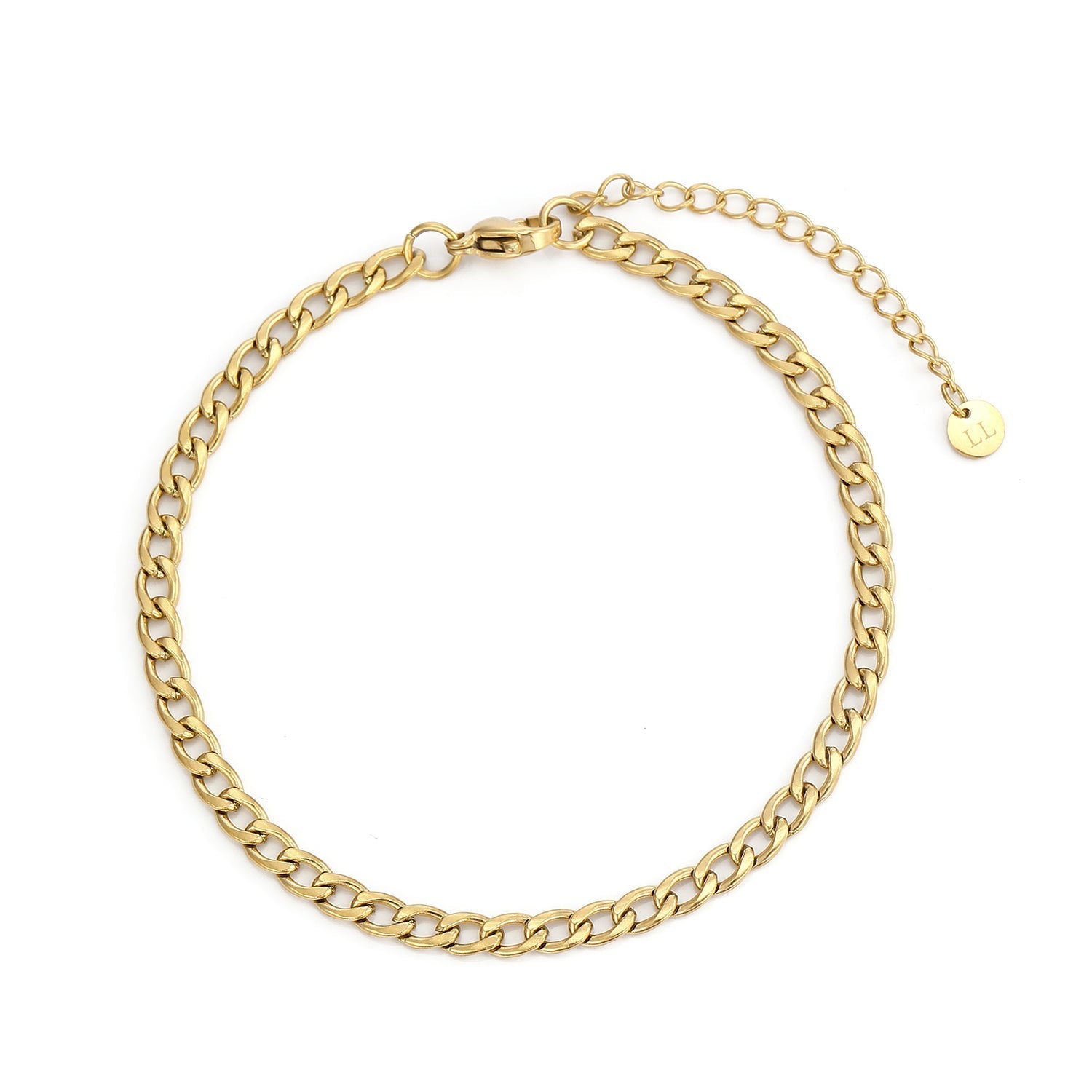 Platte schakel armband 4mm Goud - Desieradenconcurrent.nl