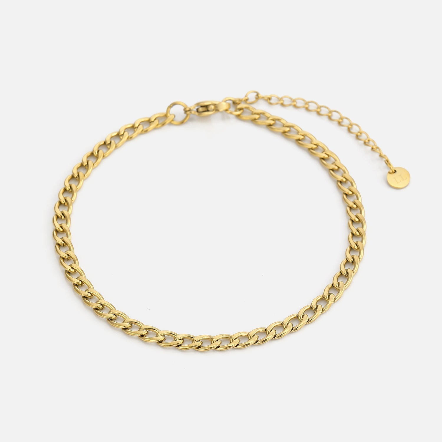 Platte schakel armband 4mm Goud - Desieradenconcurrent.nl