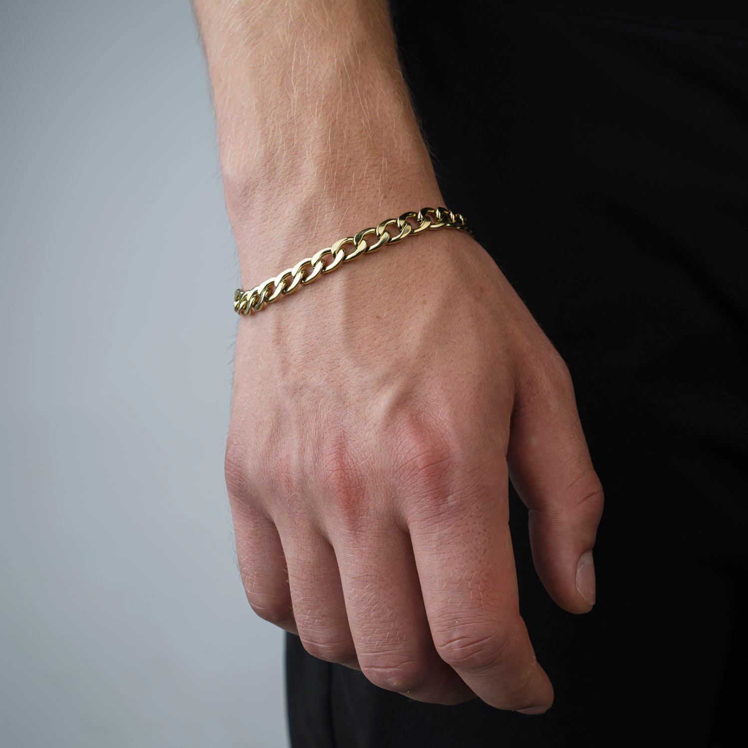 Platte schakel armband 8mm Goud - Desieradenconcurrent.nl