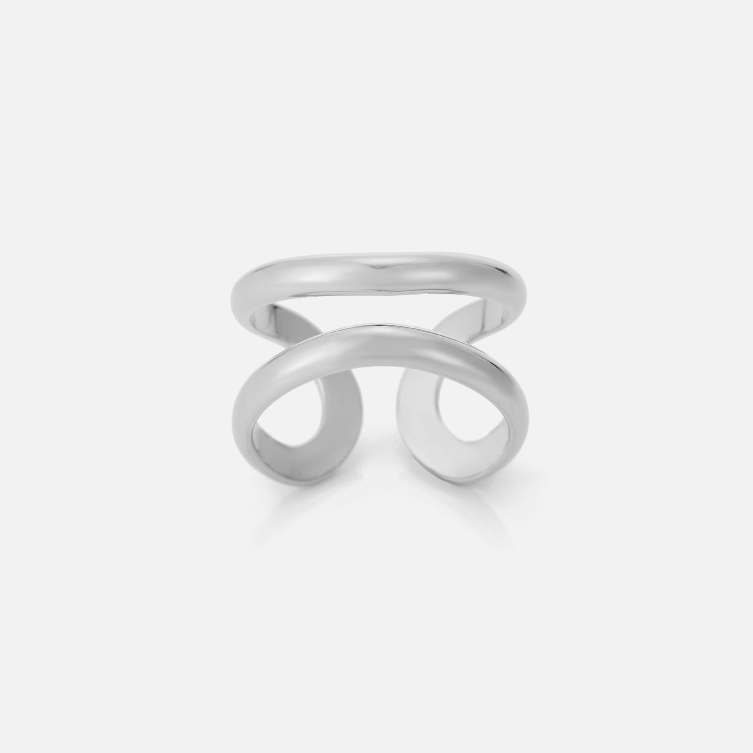 Ring dubbel gevormd zilver - Desieradenconcurrent.nl