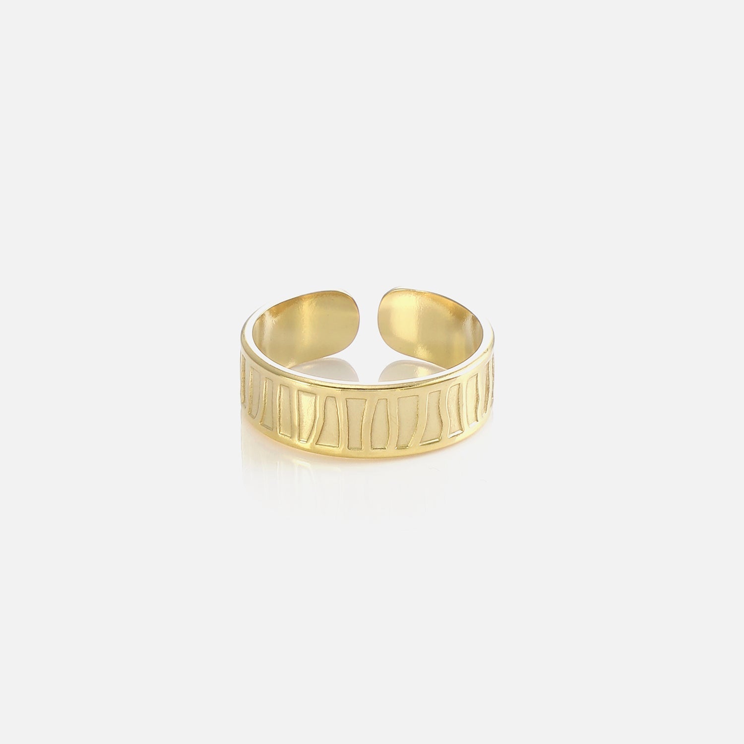 Ring fancy stripes goud - Desieradenconcurrent.nl