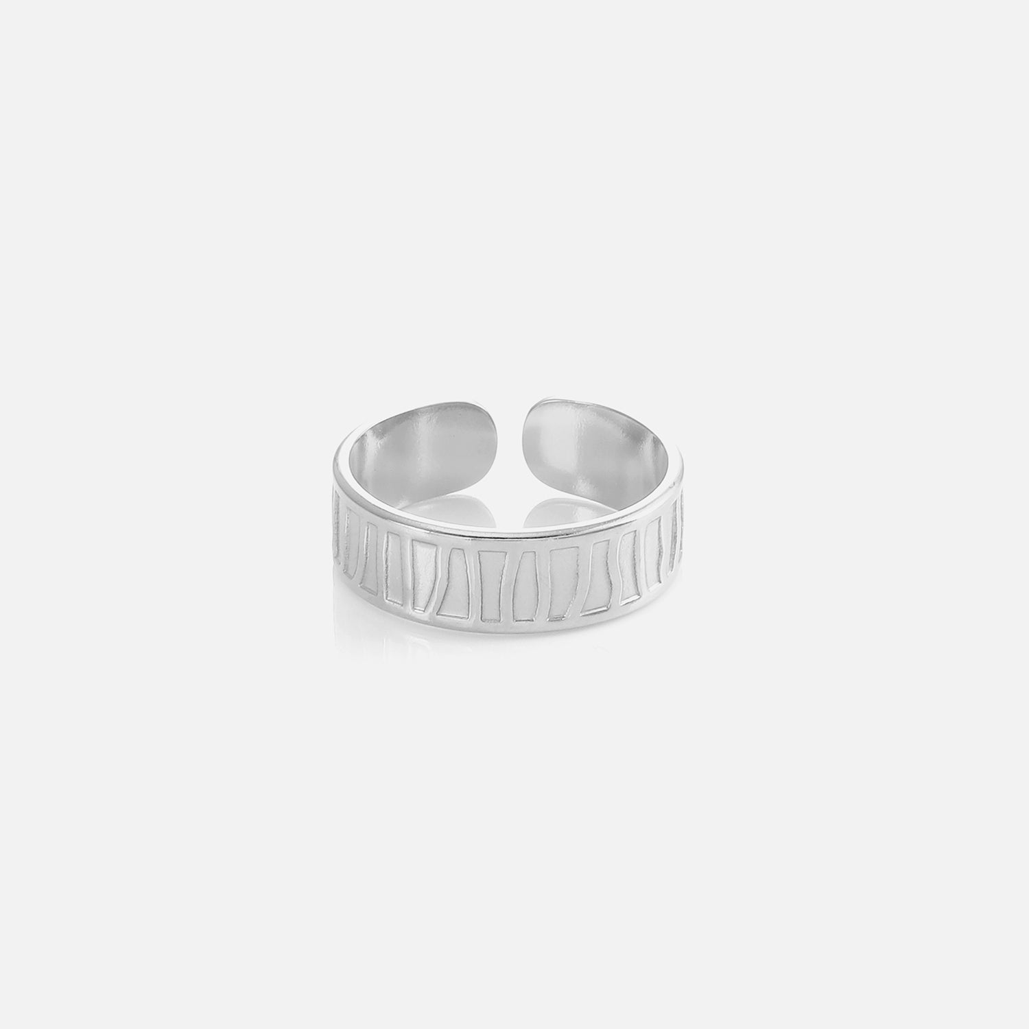 Ring fancy stripes zilver - Desieradenconcurrent.nl