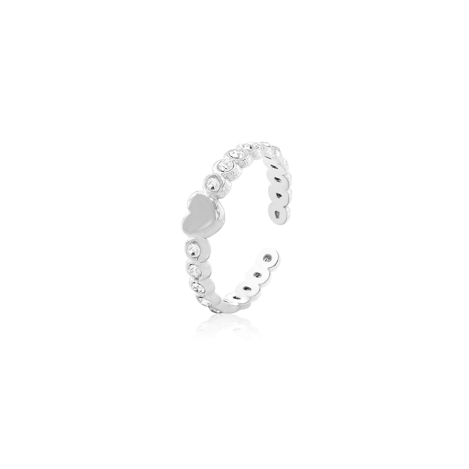 Ring glamour hartje zilver - Desieradenconcurrent.nl