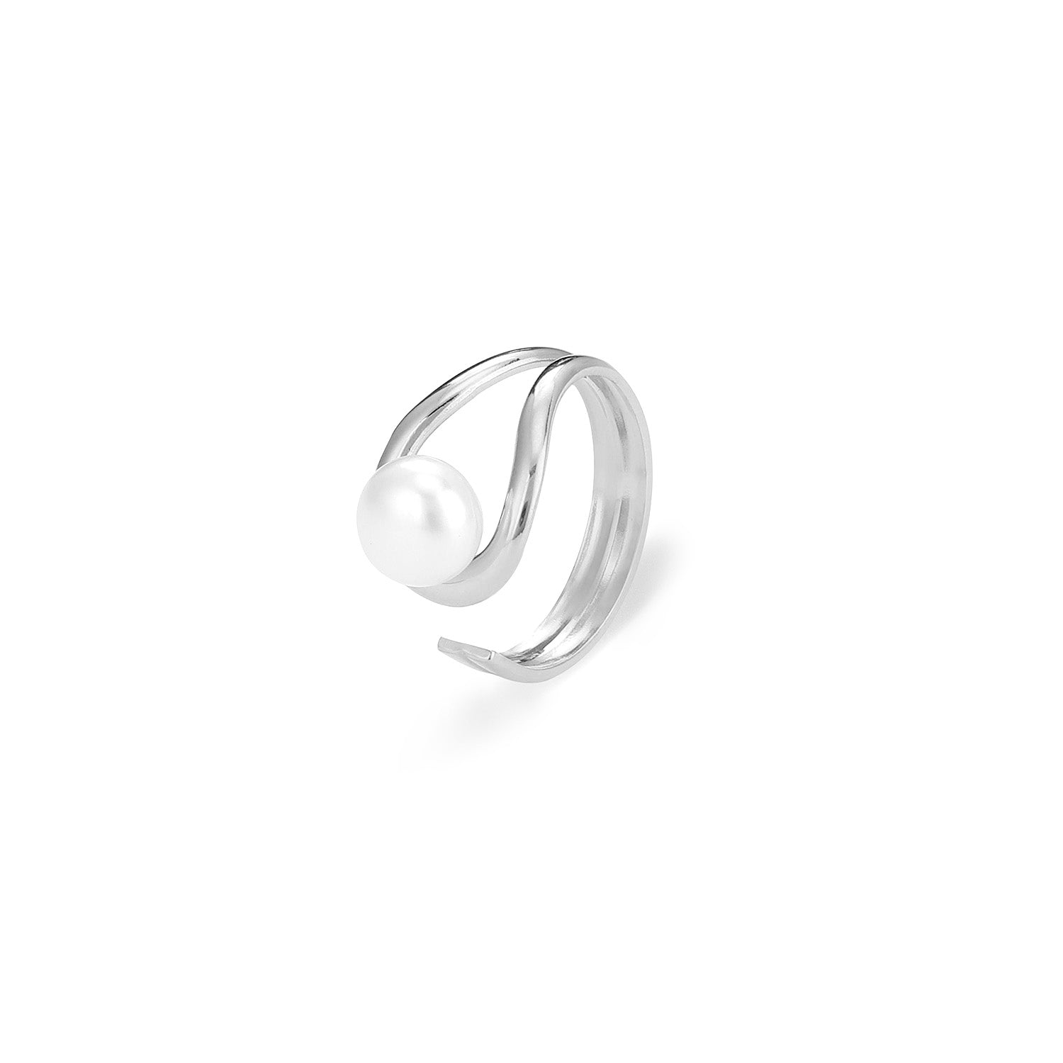 Ring grote parel zilver - Desieradenconcurrent.nl