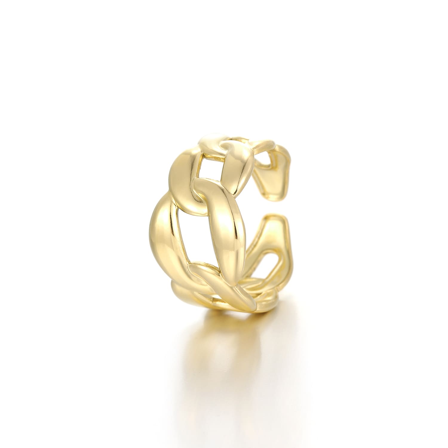 Ring grote schakel goud - Desieradenconcurrent.nl