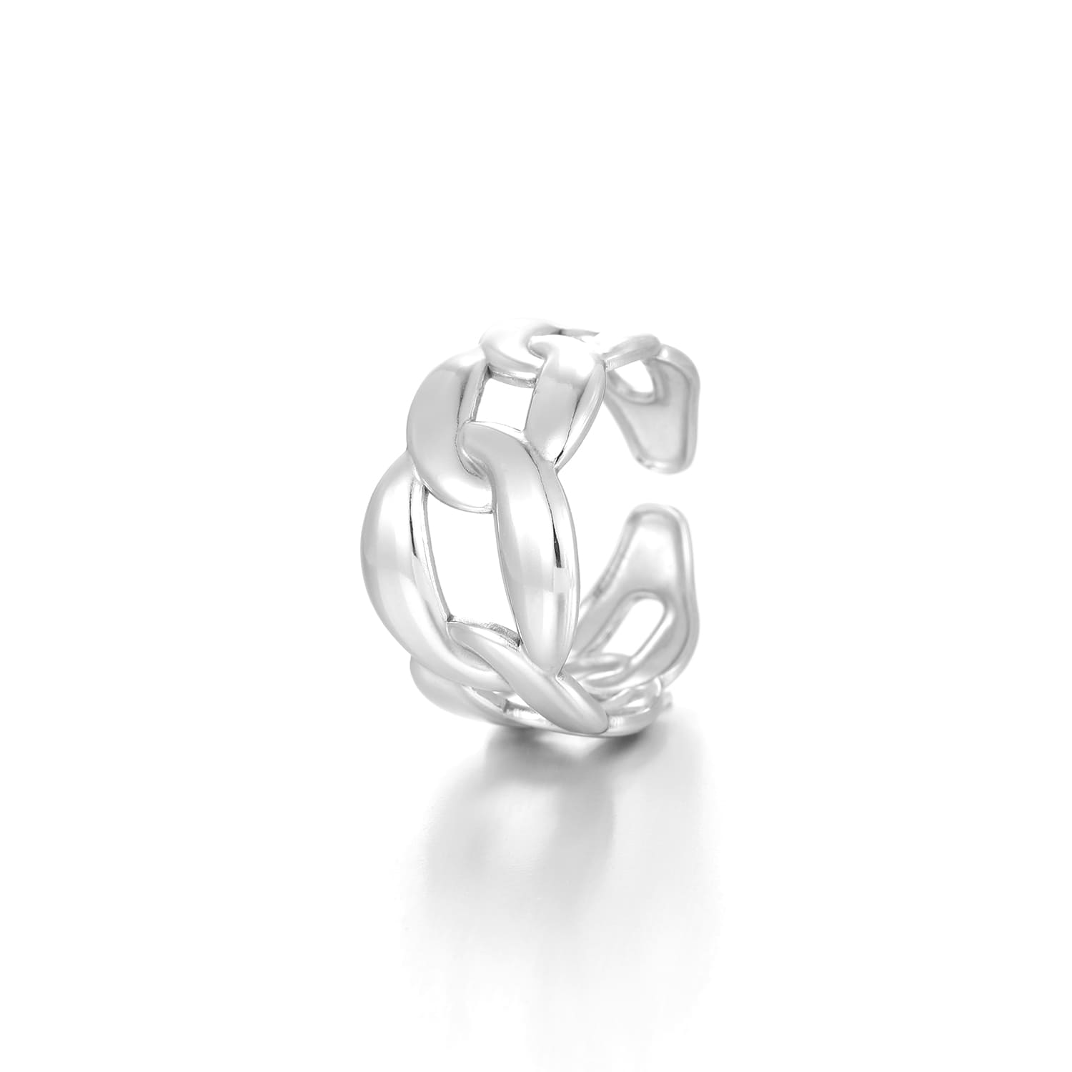 Ring grote schakel zilver - Desieradenconcurrent.nl