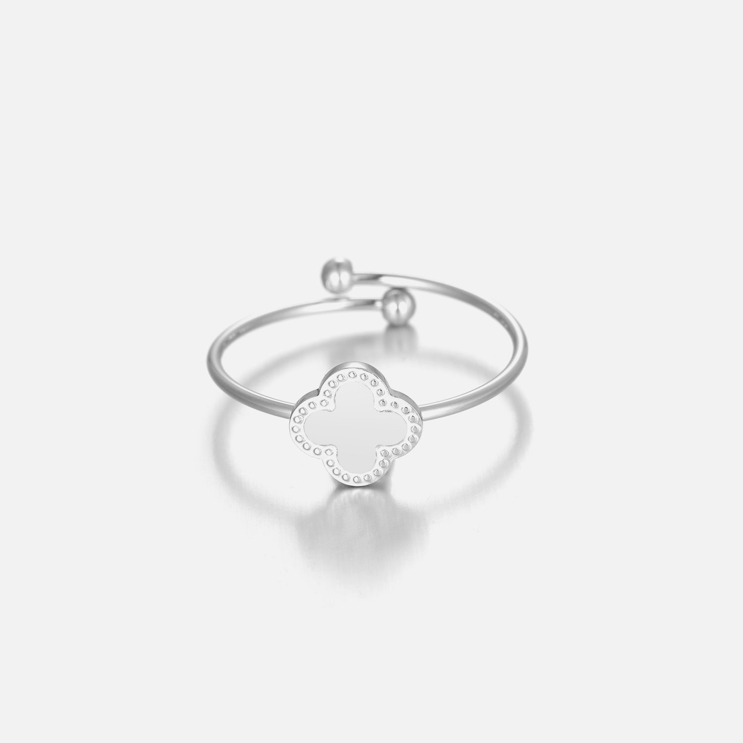 Ring klaver zilver - Desieradenconcurrent.nl