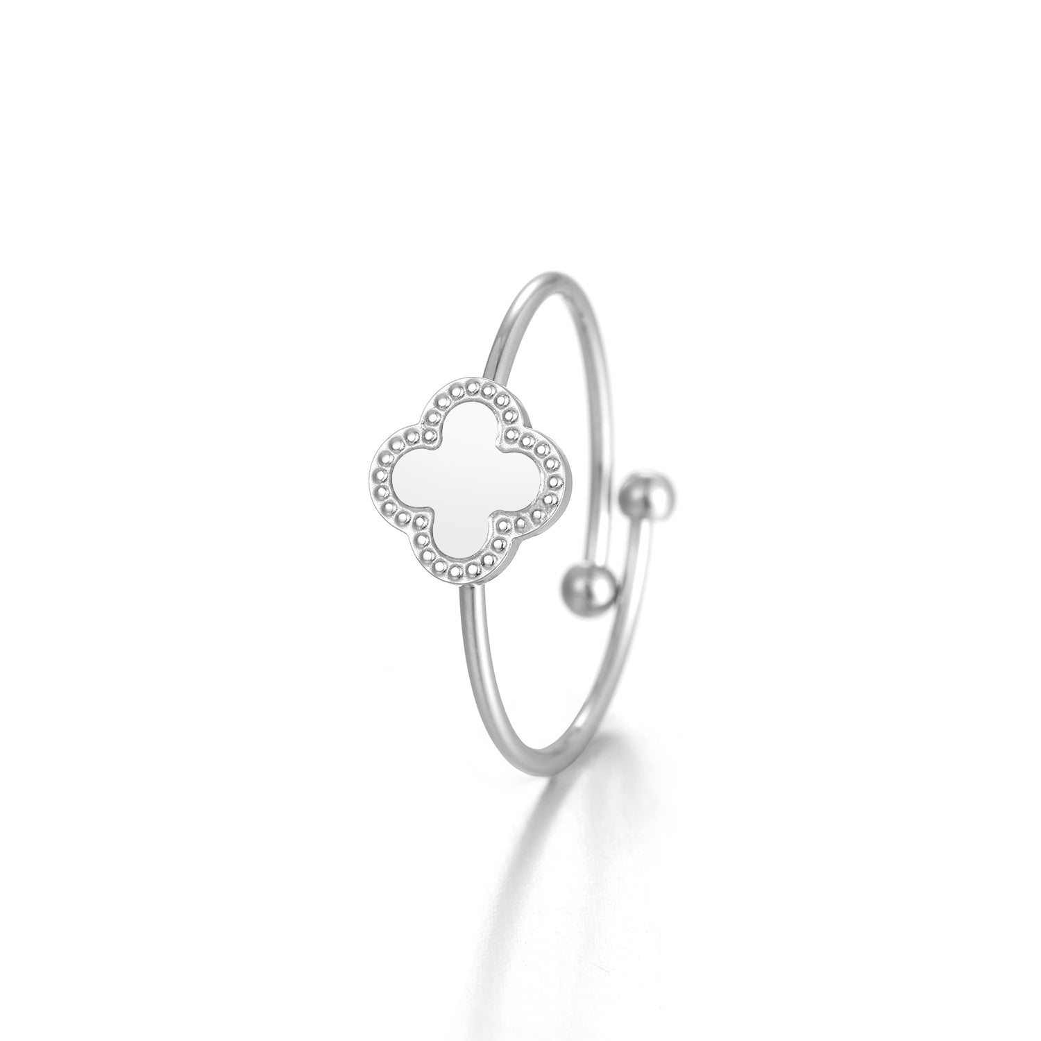 Ring klaver zilver - Desieradenconcurrent.nl