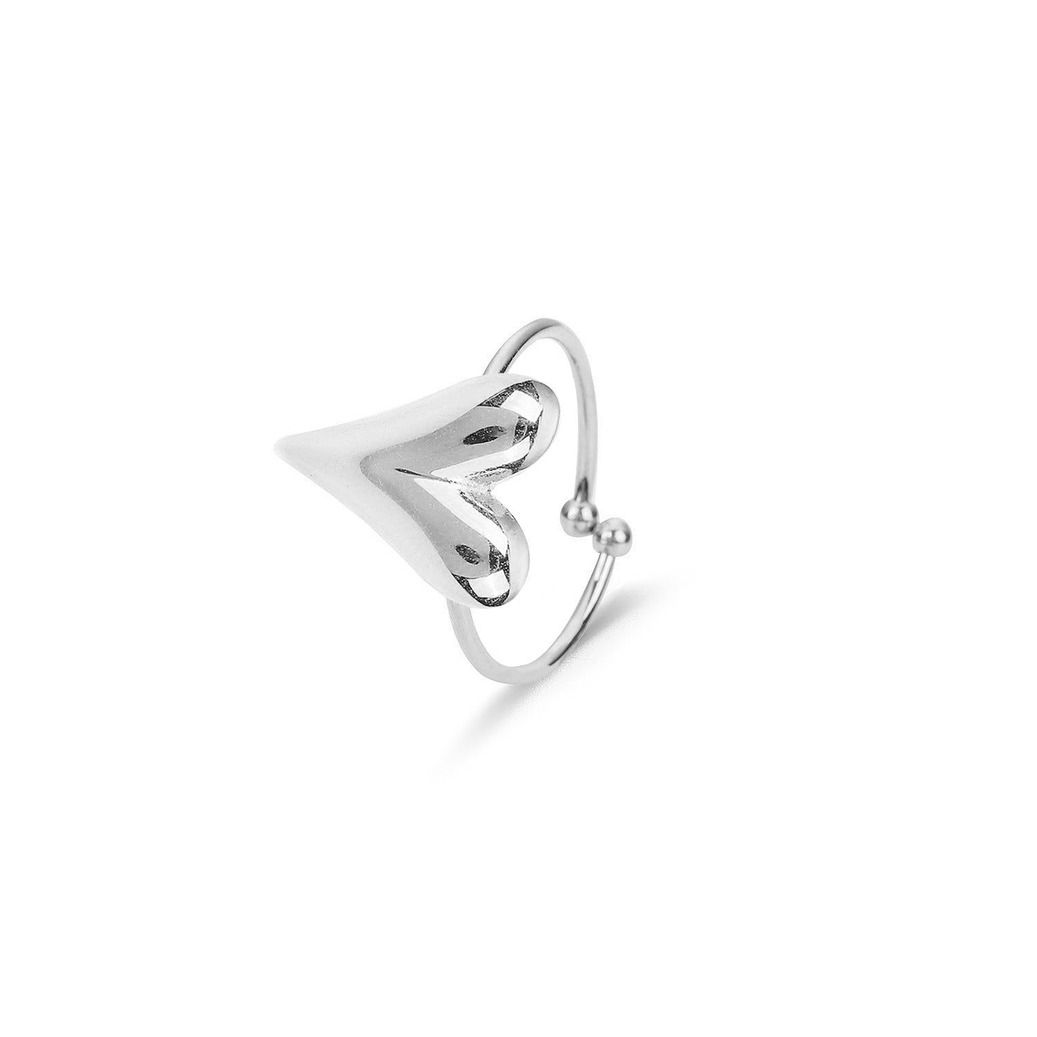 Ring Lux hart zilver - Desieradenconcurrent.nl