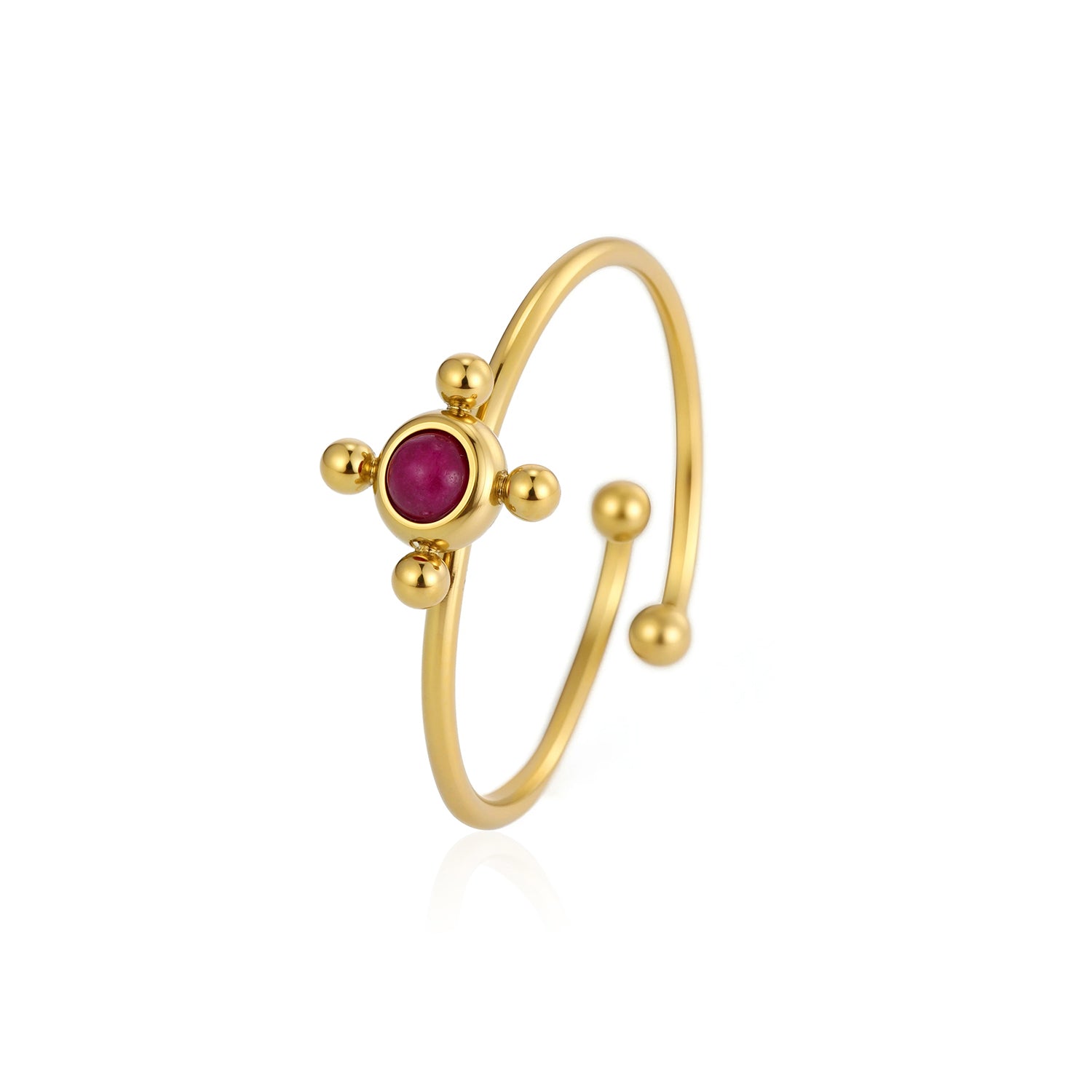 Ring minimalistische steen goud - Desieradenconcurrent.nl