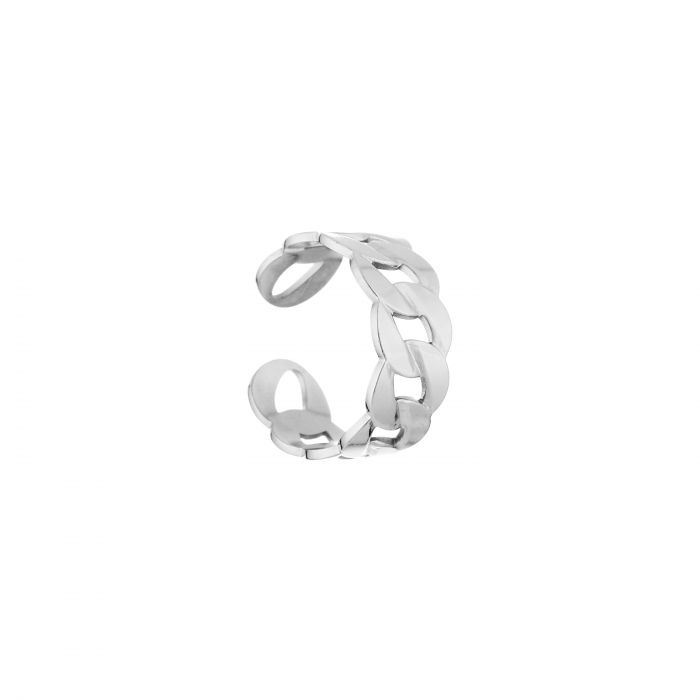 Ring platte schakels zilver - Desieradenconcurrent.nl