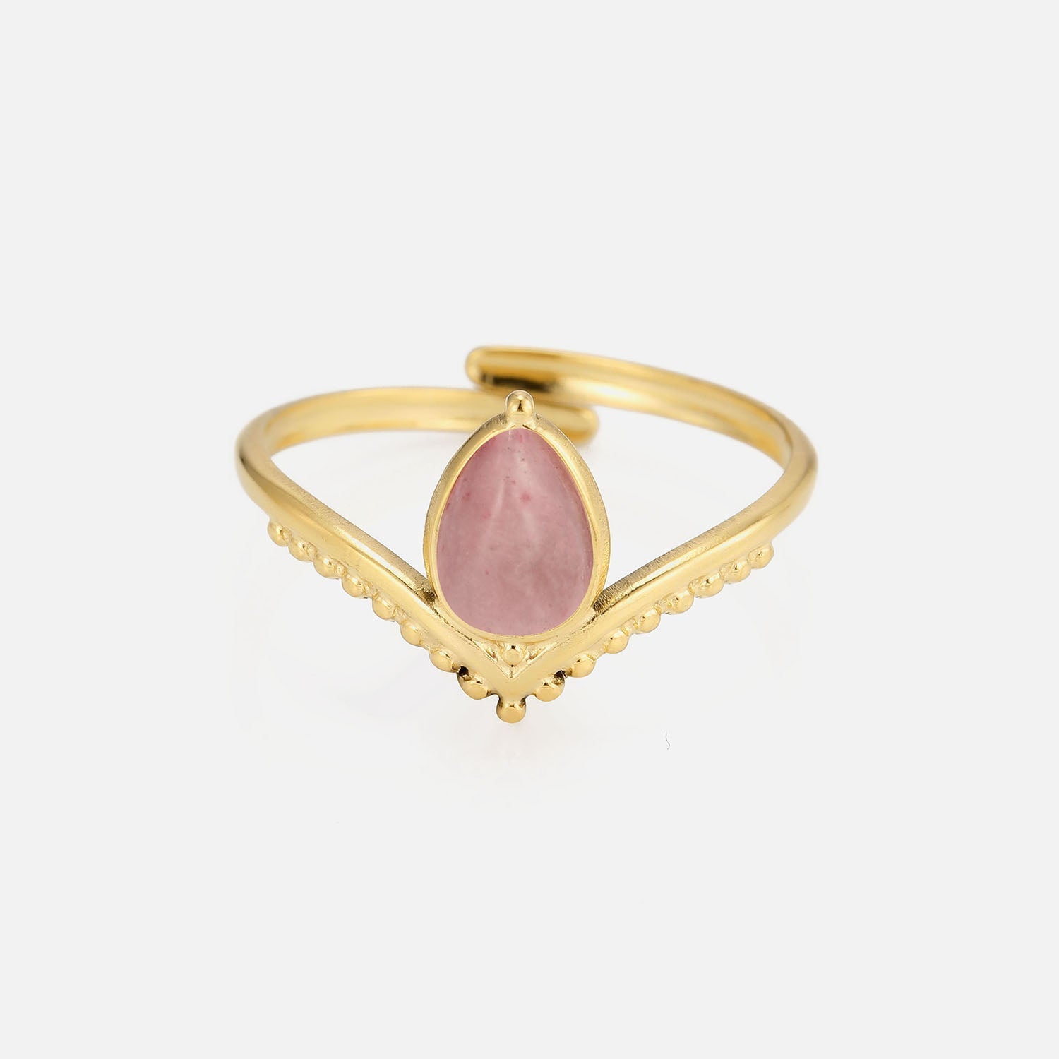 Ring rozenkwarts goud - Desieradenconcurrent.nl