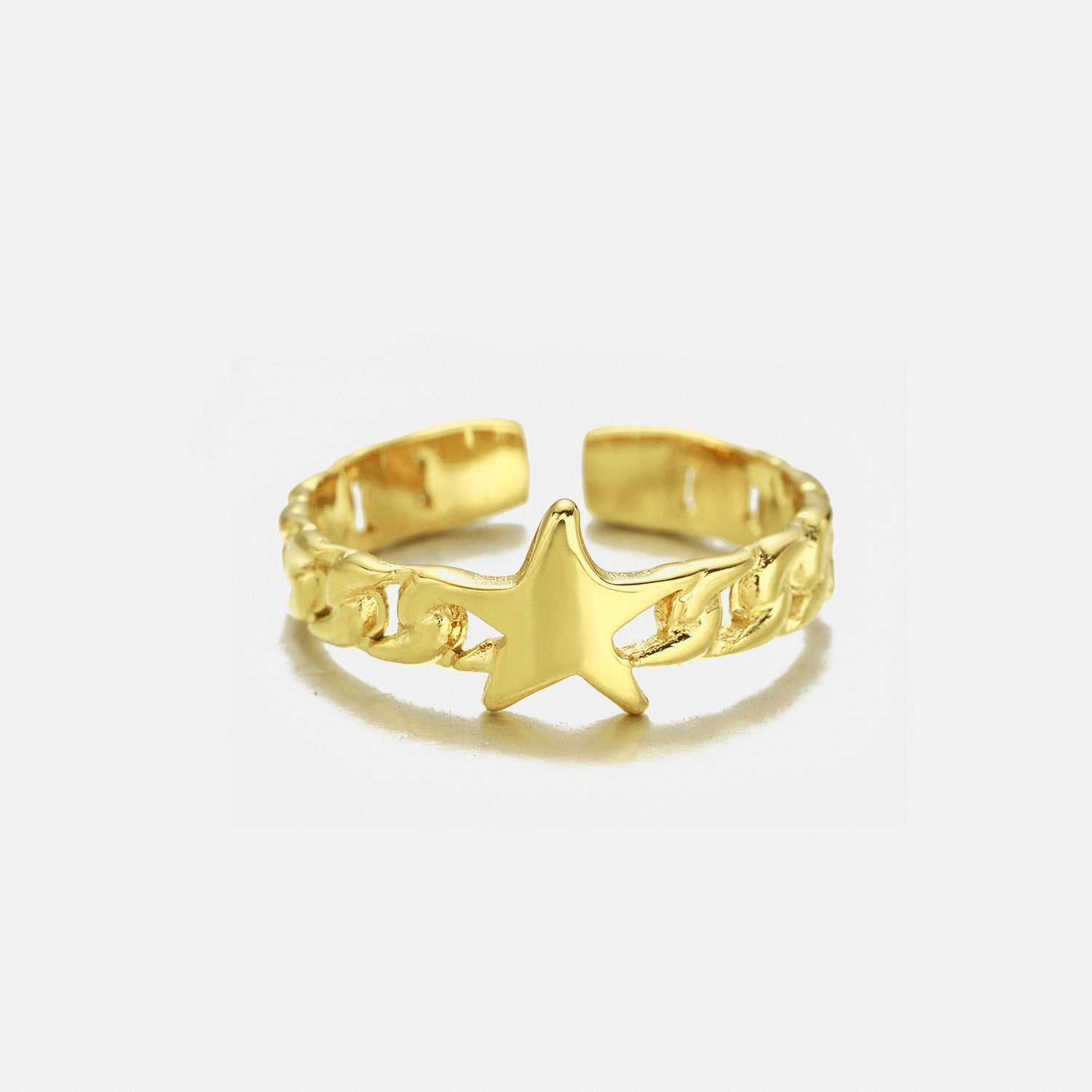 Ring schakel ster goud - Desieradenconcurrent.nl