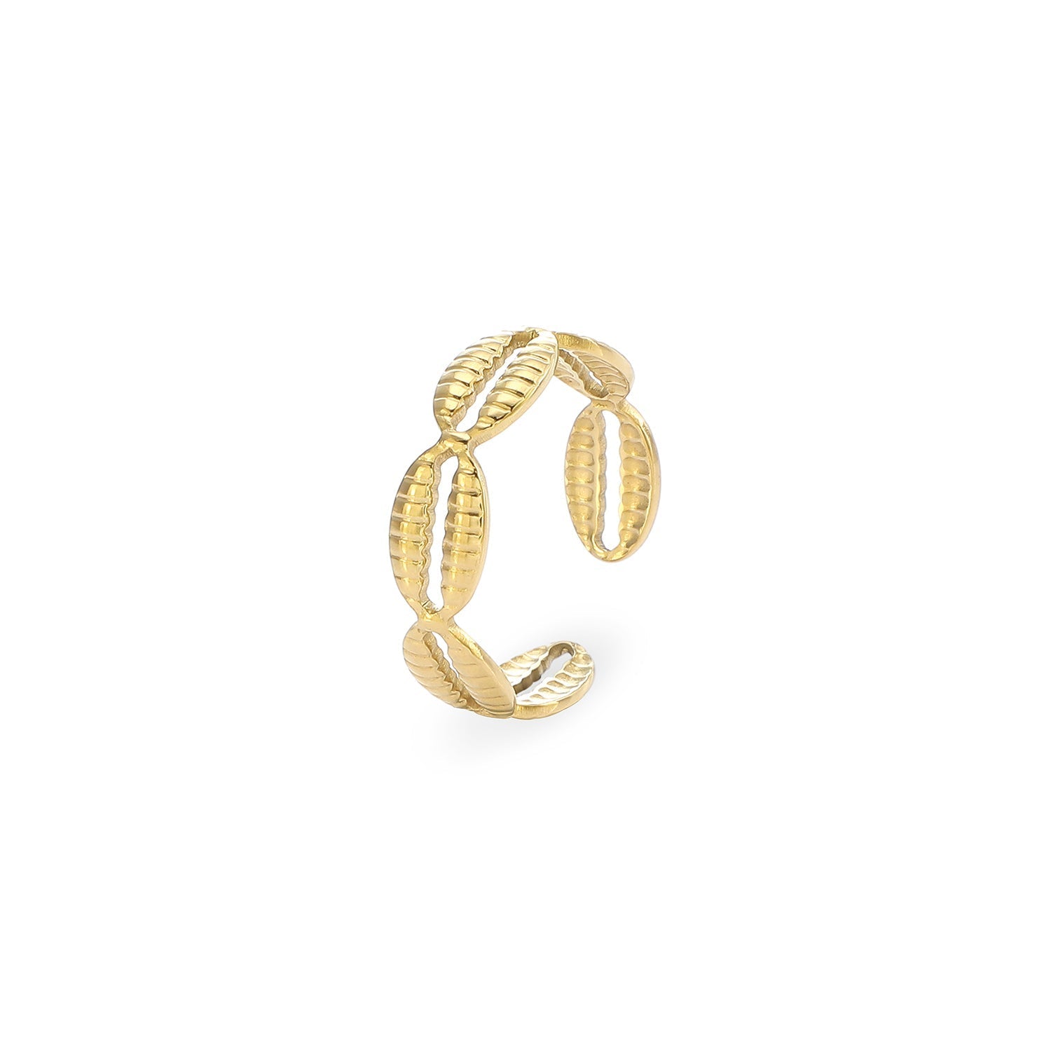 Ring schelpen goud - Desieradenconcurrent.nl
