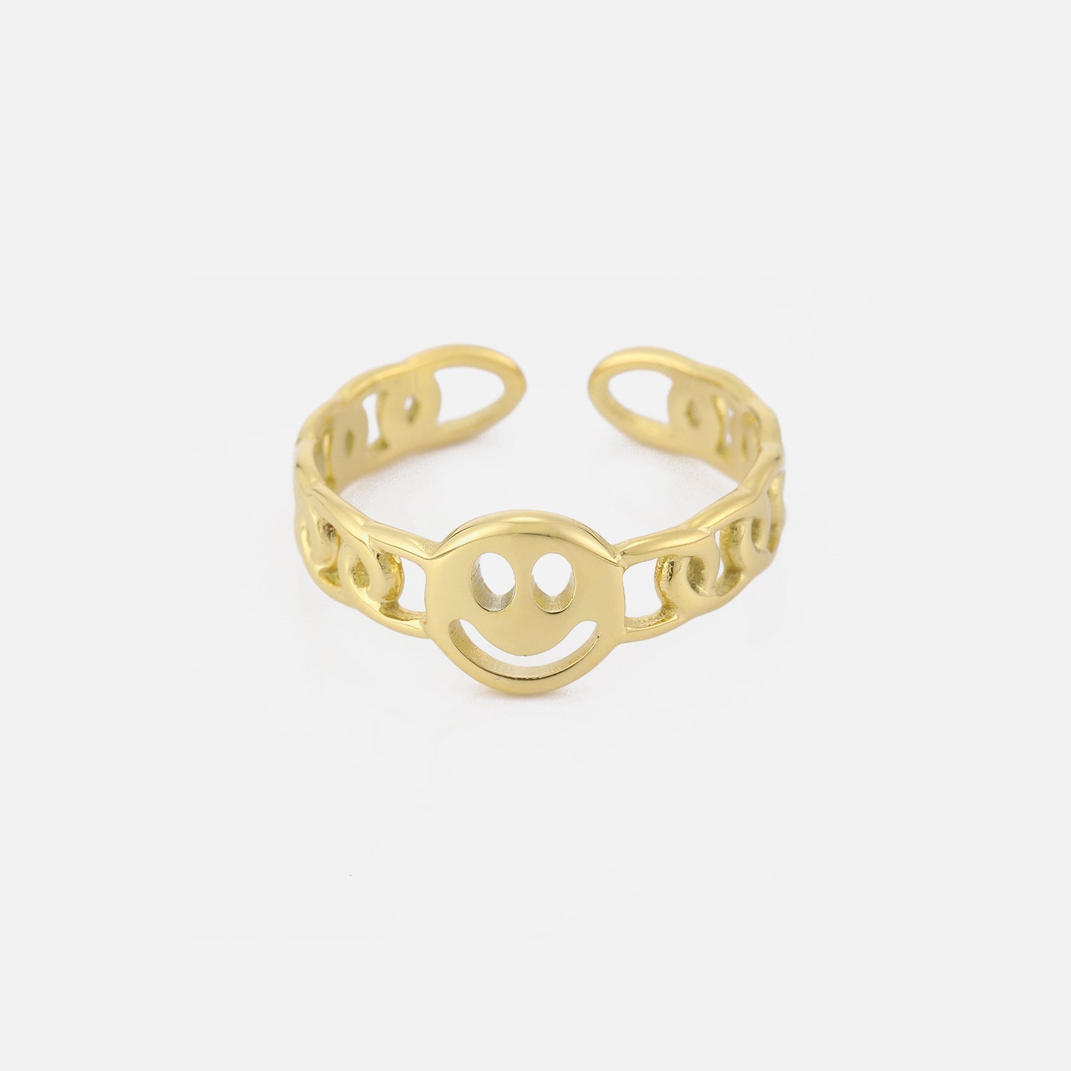Ring smiley goud - Desieradenconcurrent.nl