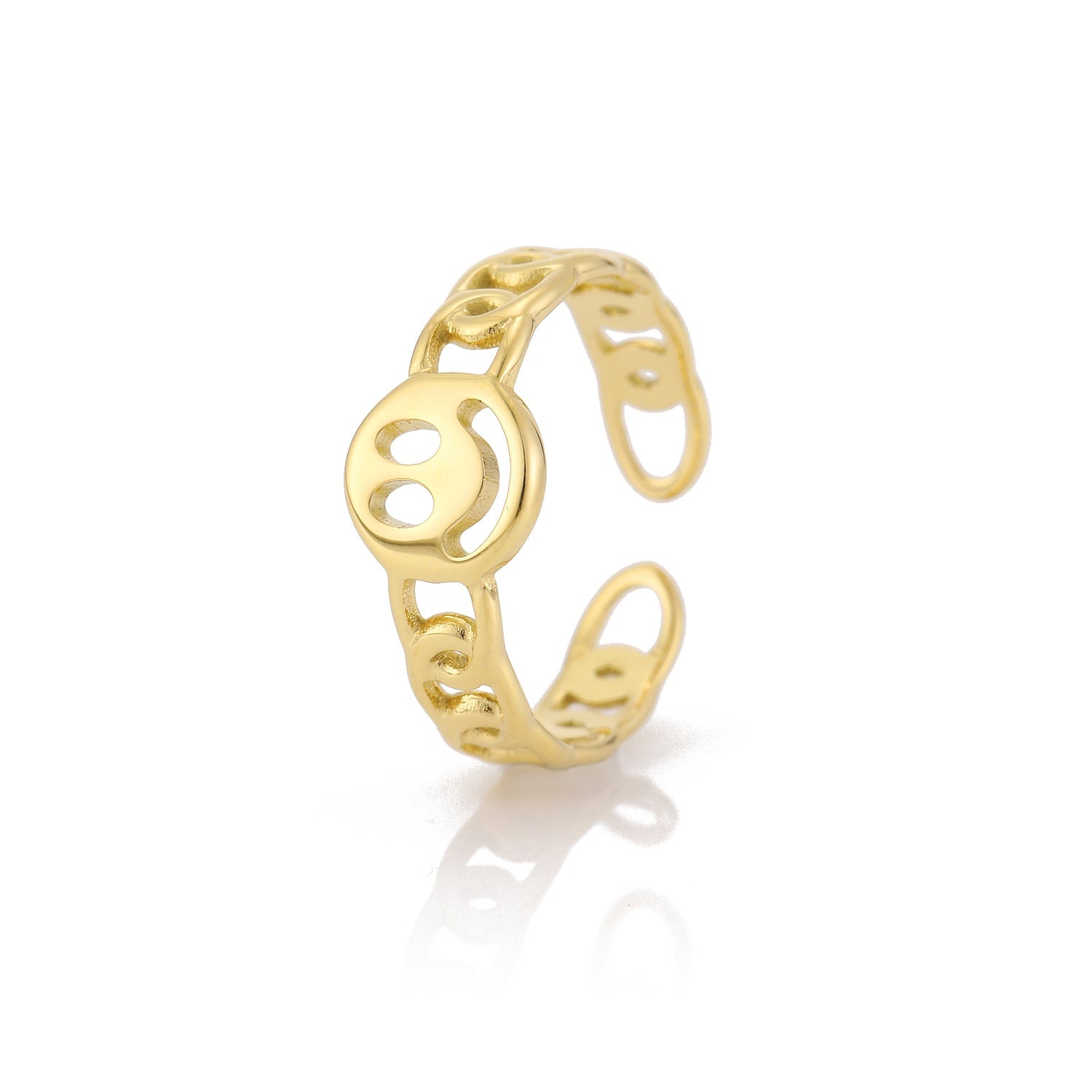 Ring smiley goud - Desieradenconcurrent.nl