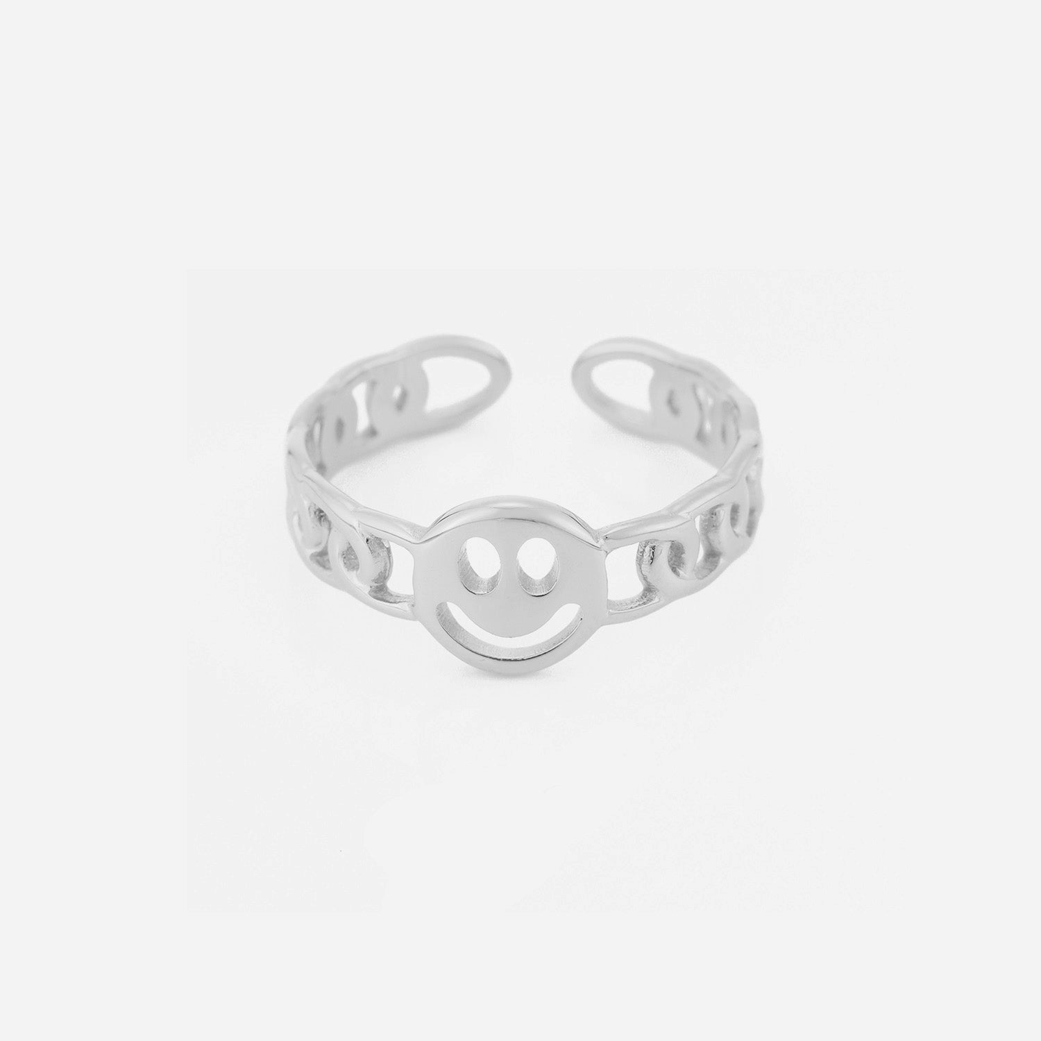 Ring smiley zilver - Desieradenconcurrent.nl