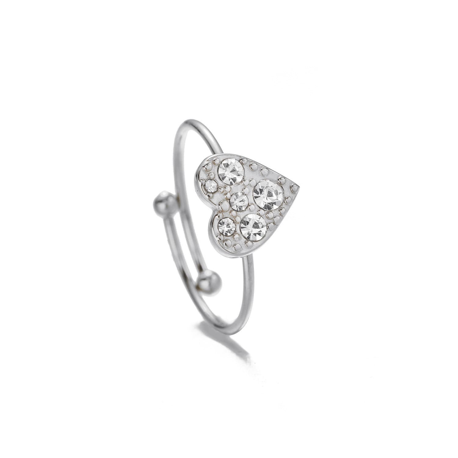 Ring steentjes hart zilver - Desieradenconcurrent.nl