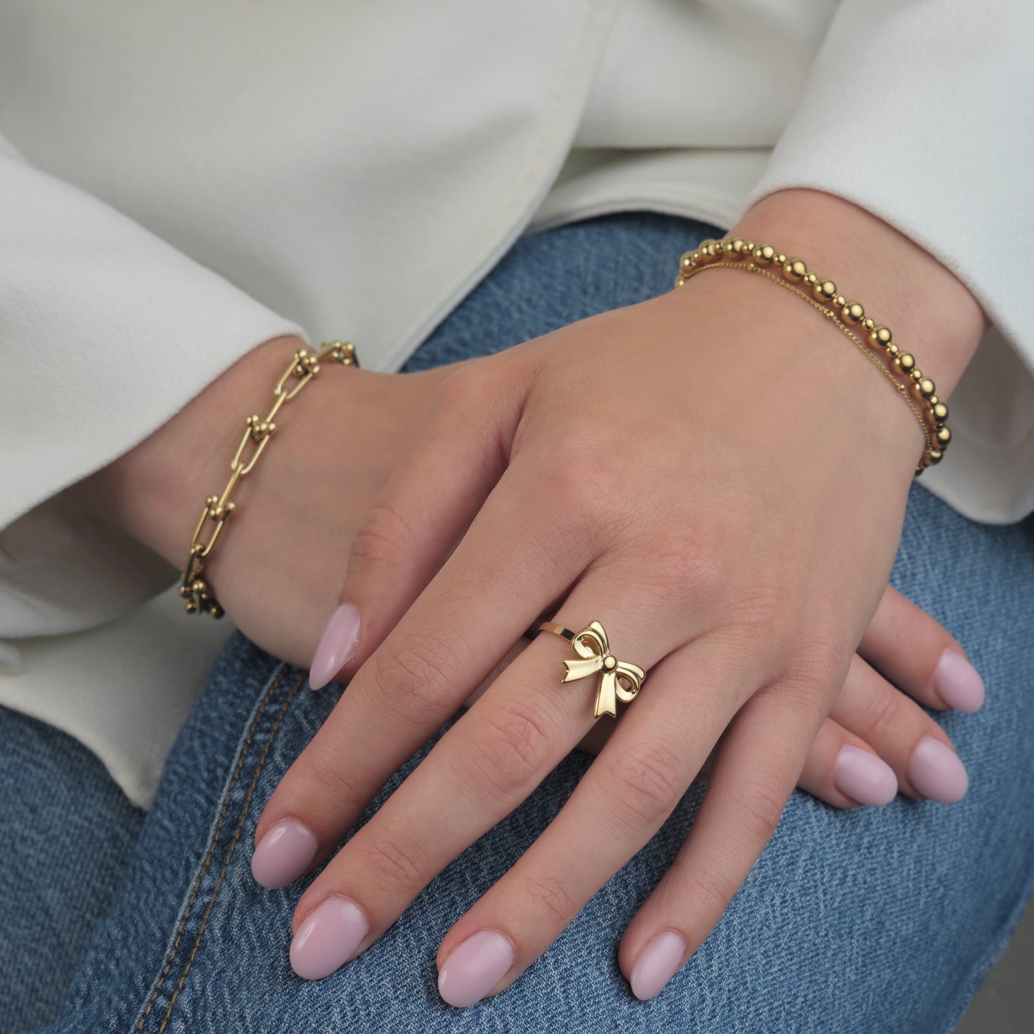 Ring strikje goud - Desieradenconcurrent.nl