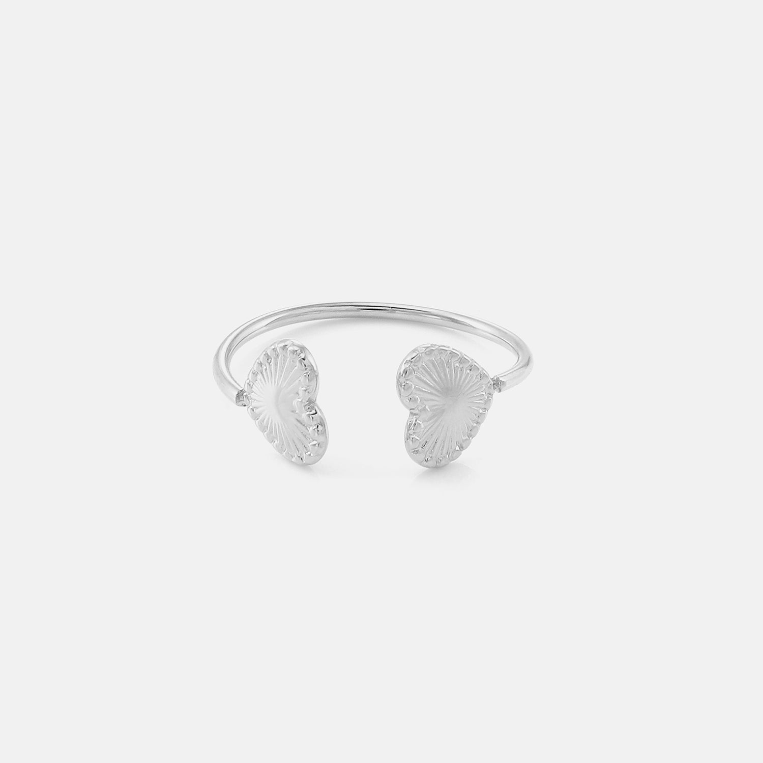 Ring twee hartjes zilver - Desieradenconcurrent.nl