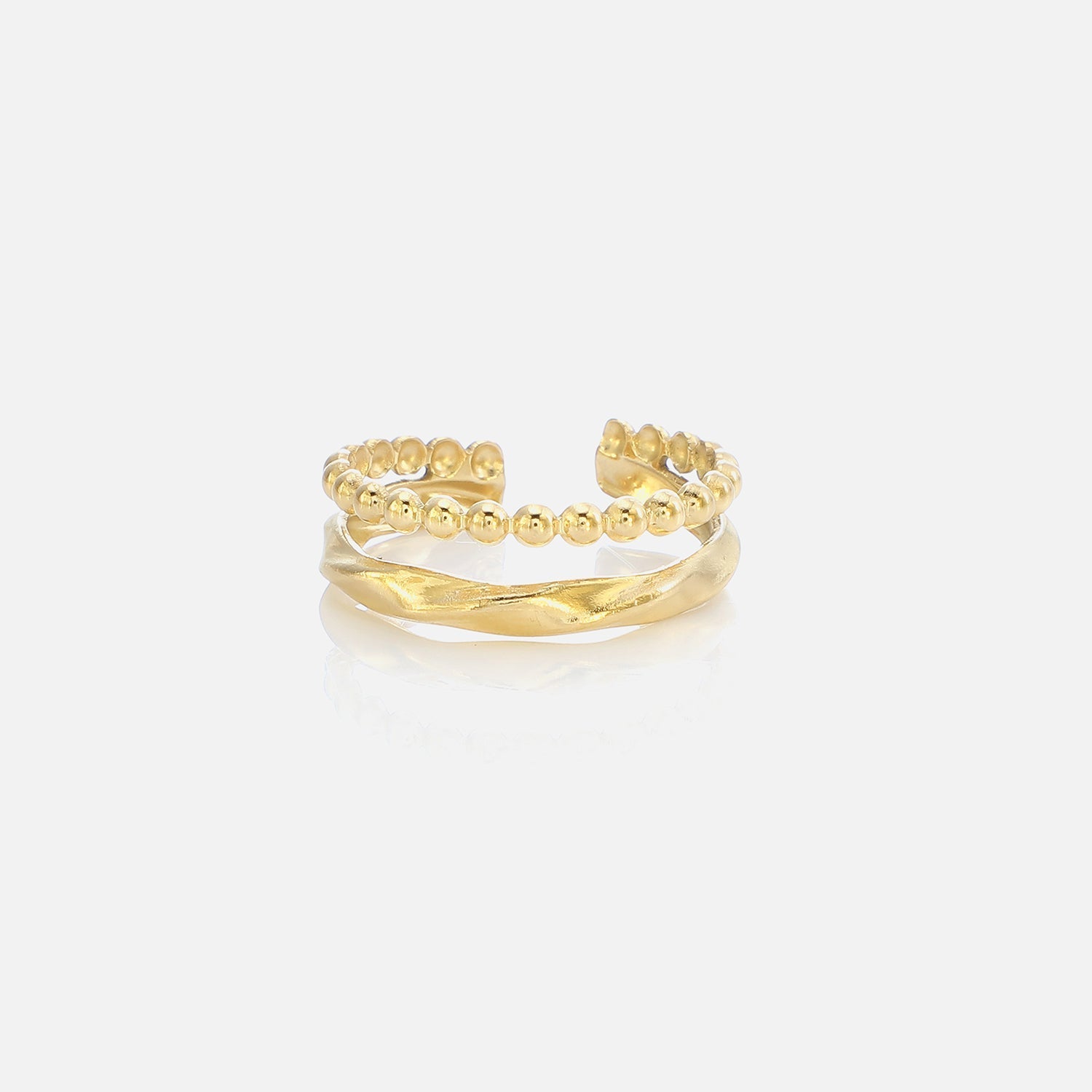 Ring tweelaags gevormd goud - Desieradenconcurrent.nl