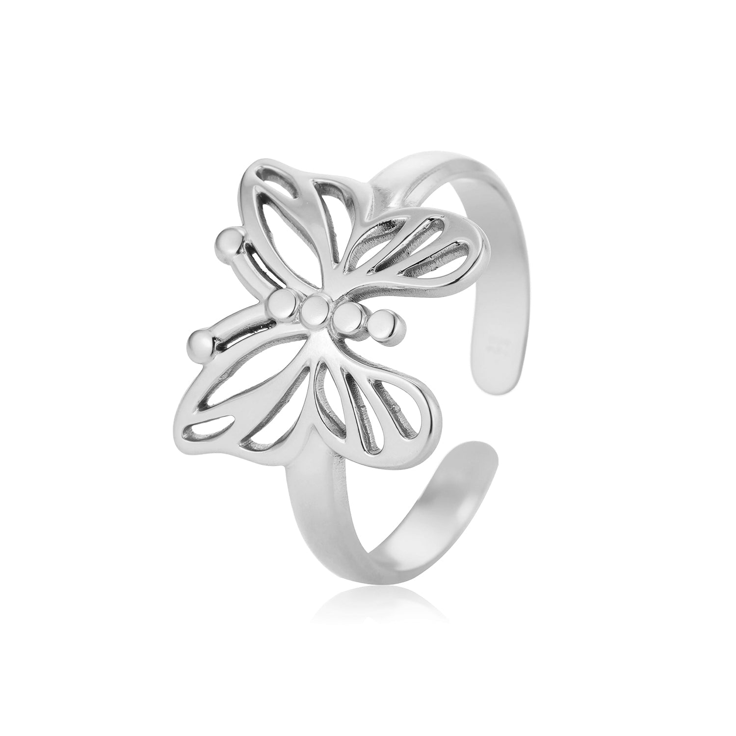 Ring vlinder icoon zilver - Desieradenconcurrent.nl