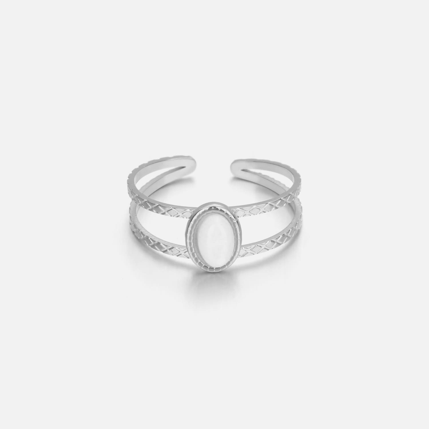 Ring witte steen zilver - Desieradenconcurrent.nl