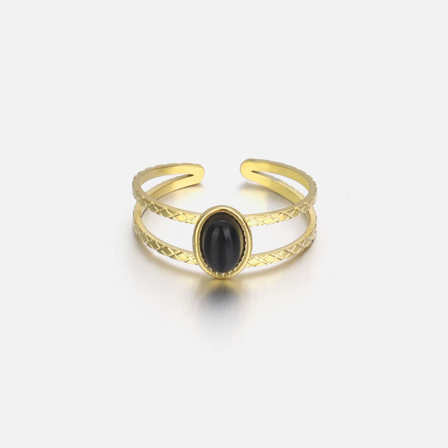 Ring zwarte steen - Desieradenconcurrent.nl