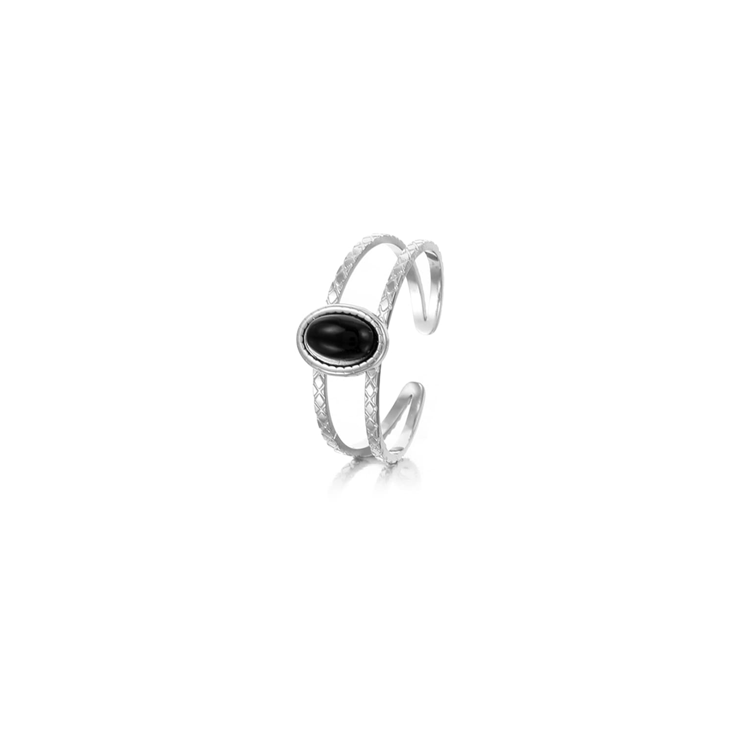 Ring zwarte steen zilver - Desieradenconcurrent.nl
