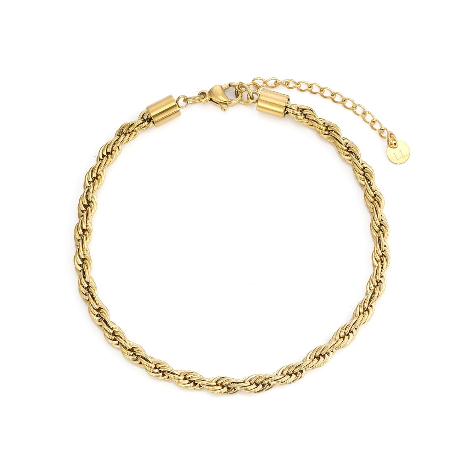 Rope armband 4mm Goud - Desieradenconcurrent.nl