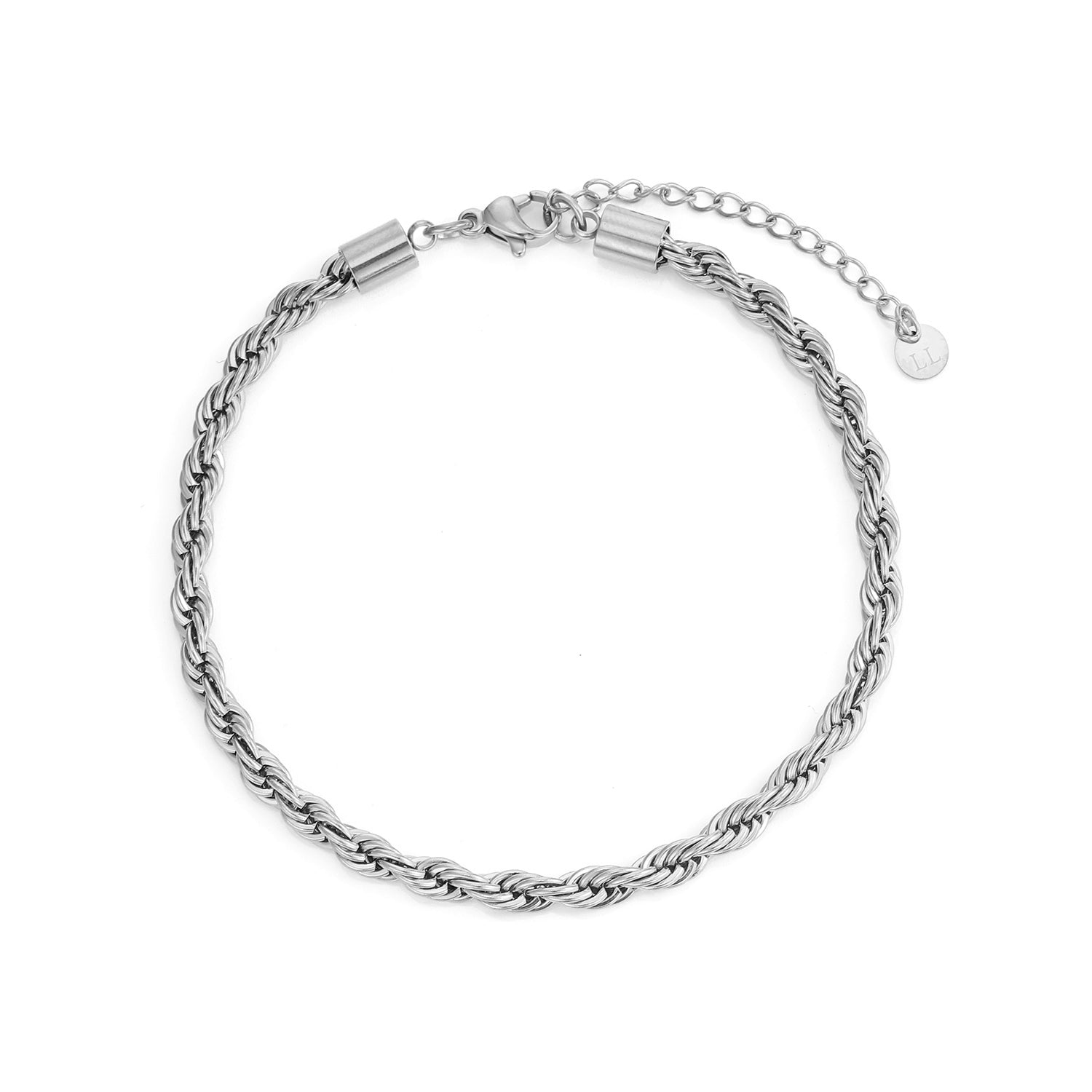 Rope armband 4mm Zilver - Desieradenconcurrent.nl