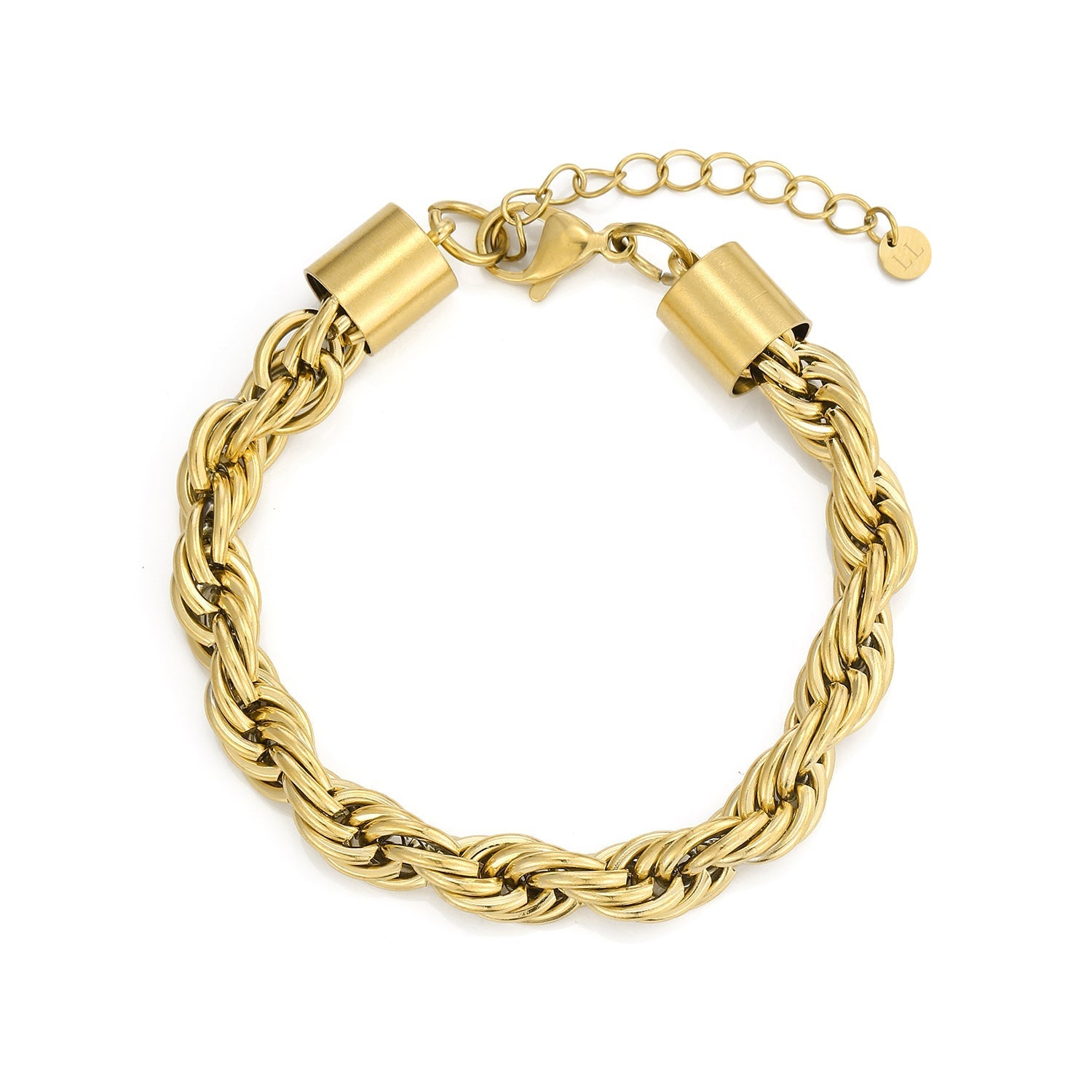 Rope armband 8mm Goud - Desieradenconcurrent.nl